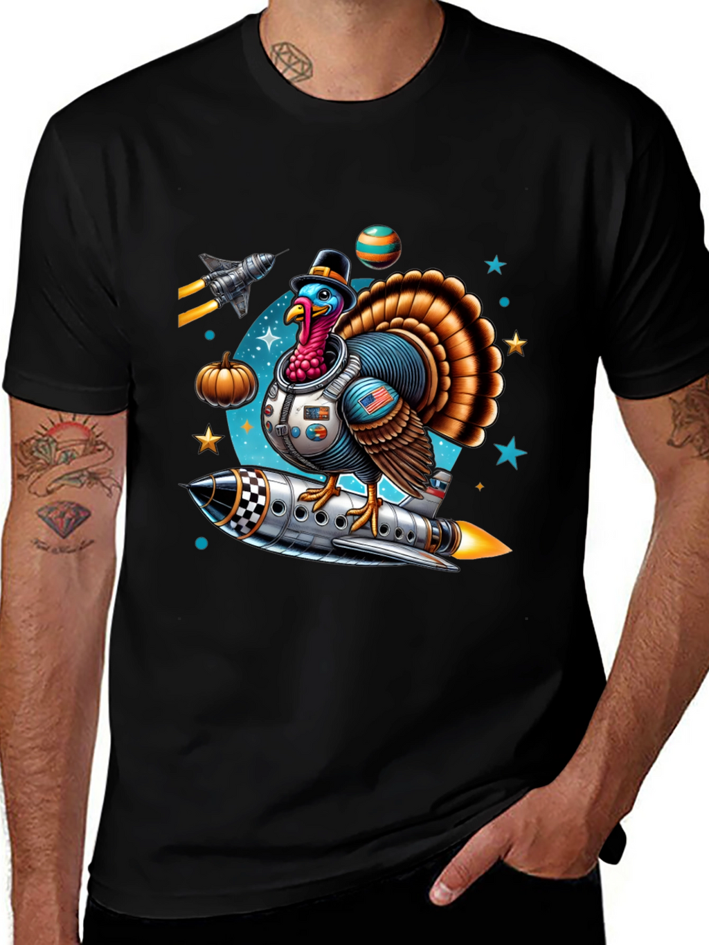 Thanksgiving Turkey Astronaut T-Shirt