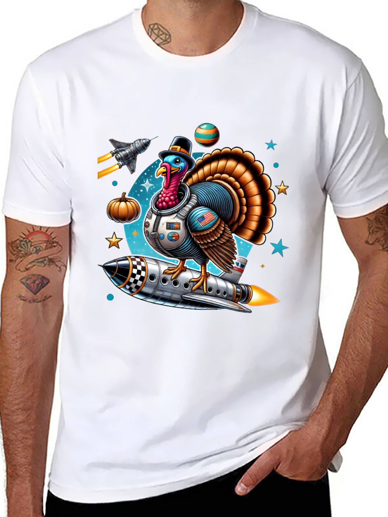 Thanksgiving Turkey Astronaut T-Shirt