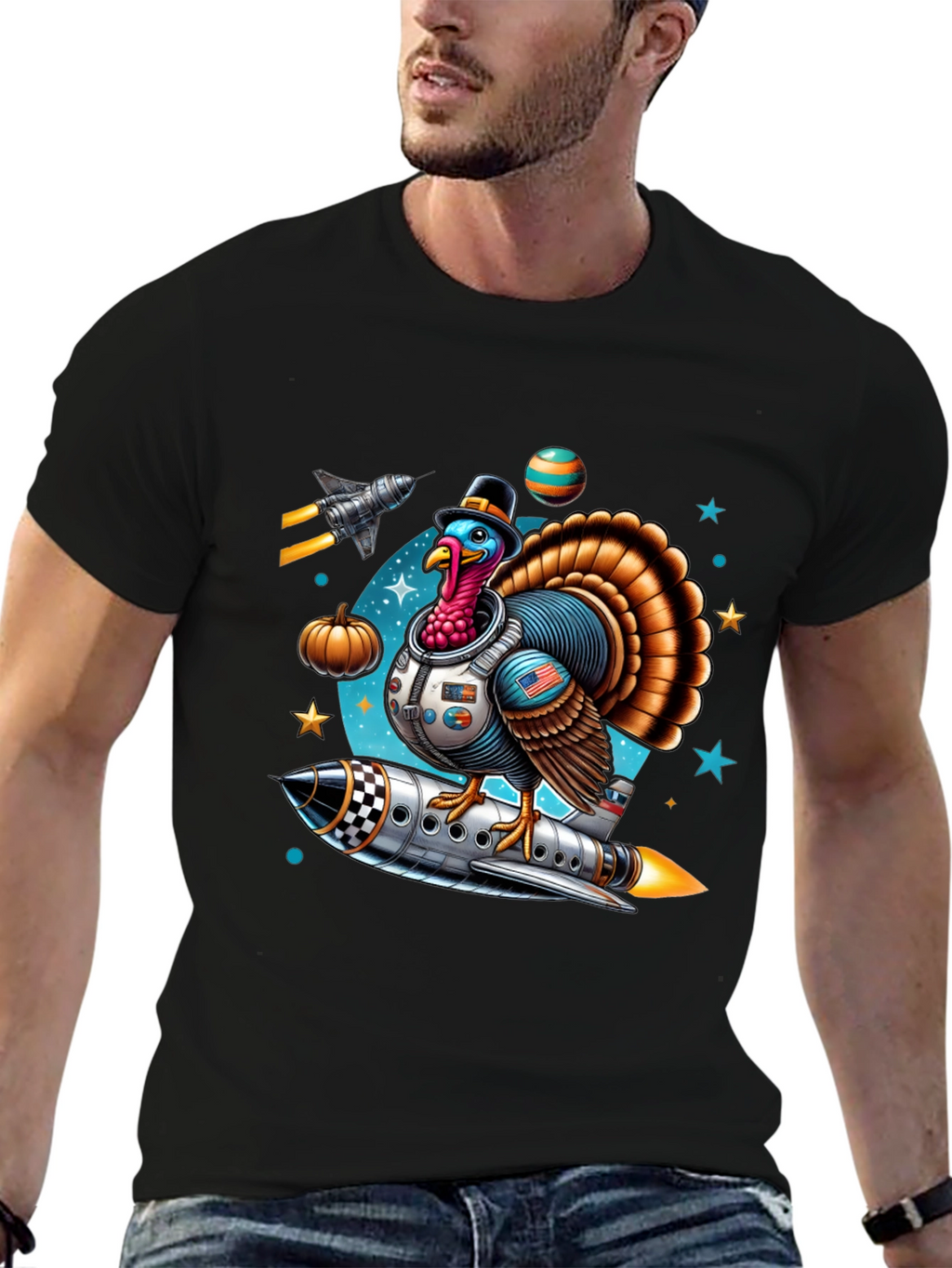 Thanksgiving Turkey Astronaut T-Shirt