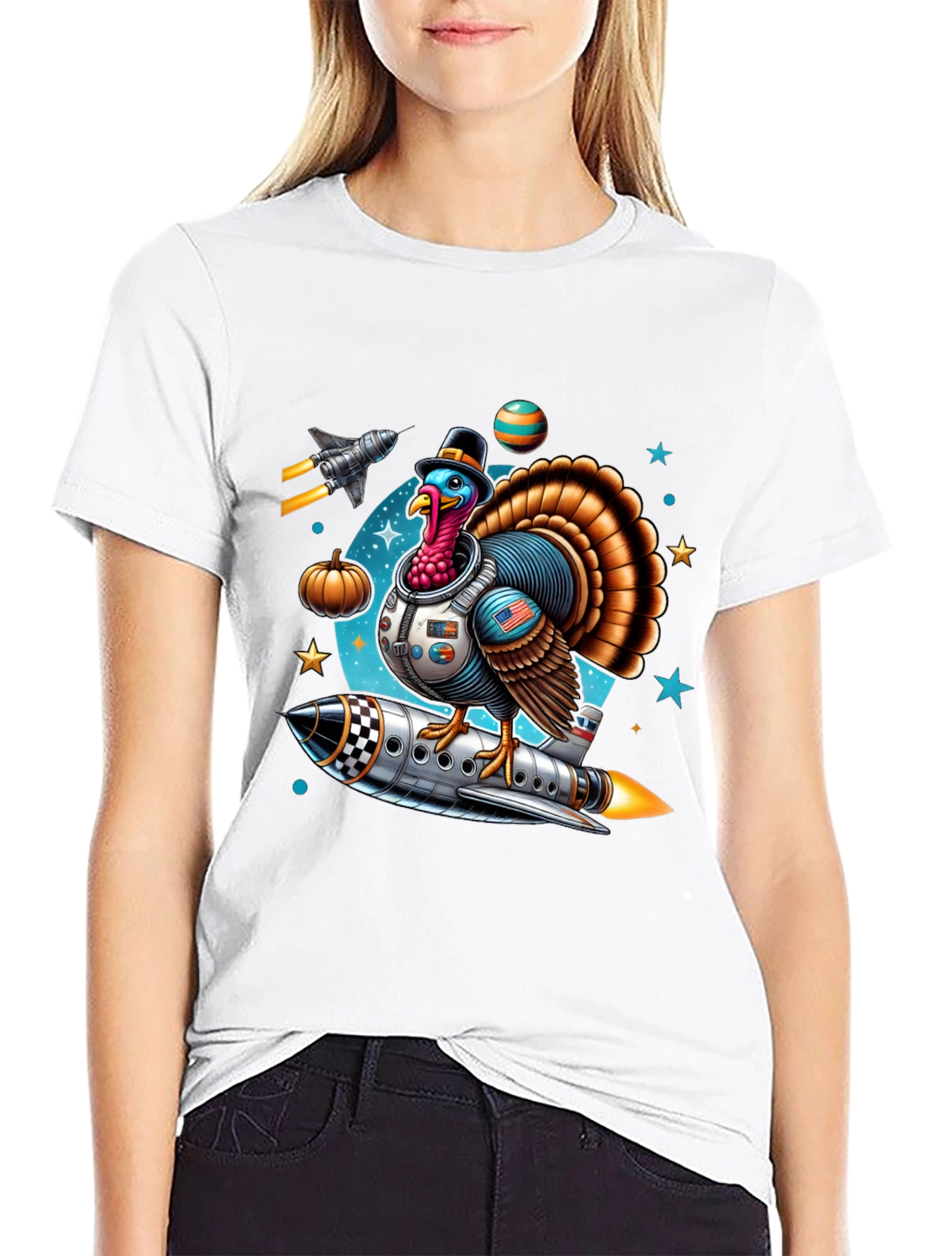Thanksgiving Turkey Astronaut T-Shirt
