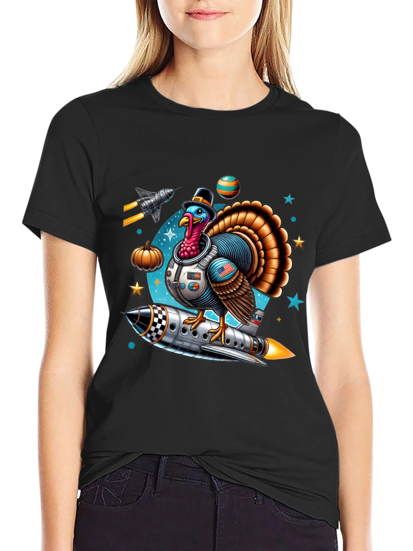 Thanksgiving Turkey Astronaut T-Shirt