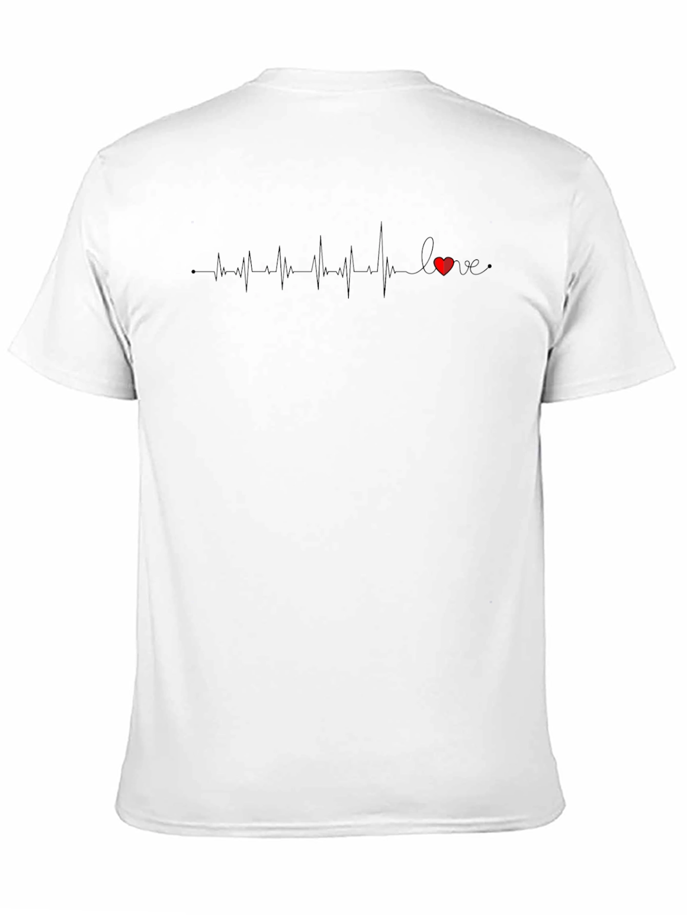 Heartbeat Love Graphic Black T-Shirt