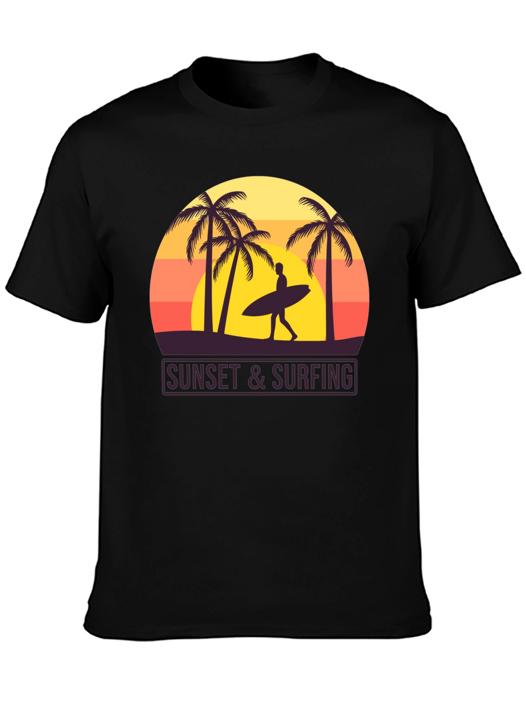 Sunset Surfing Graphic T-Shirt