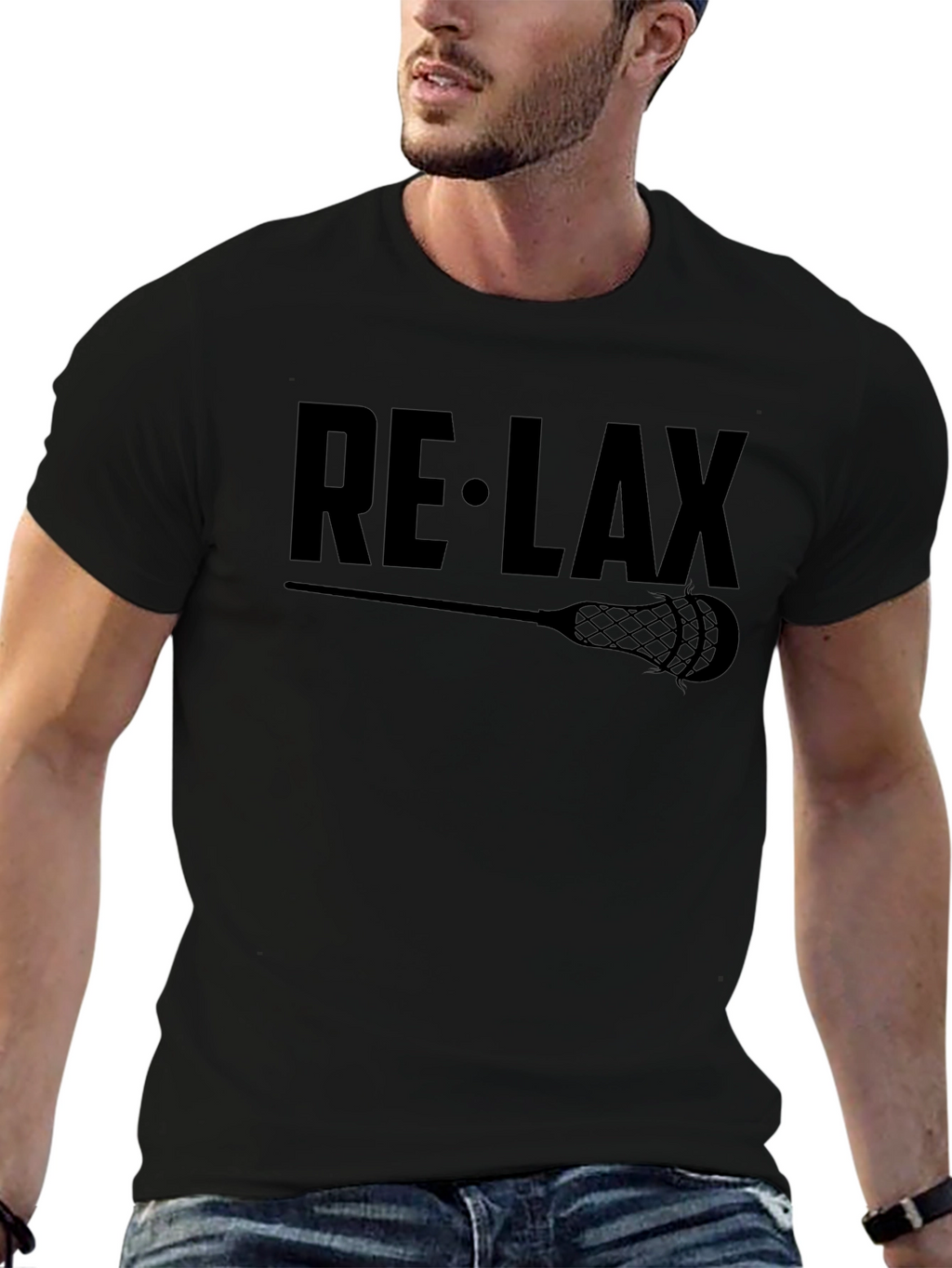 RE-LAX Lacrosse Graphic T-Shirt - Black