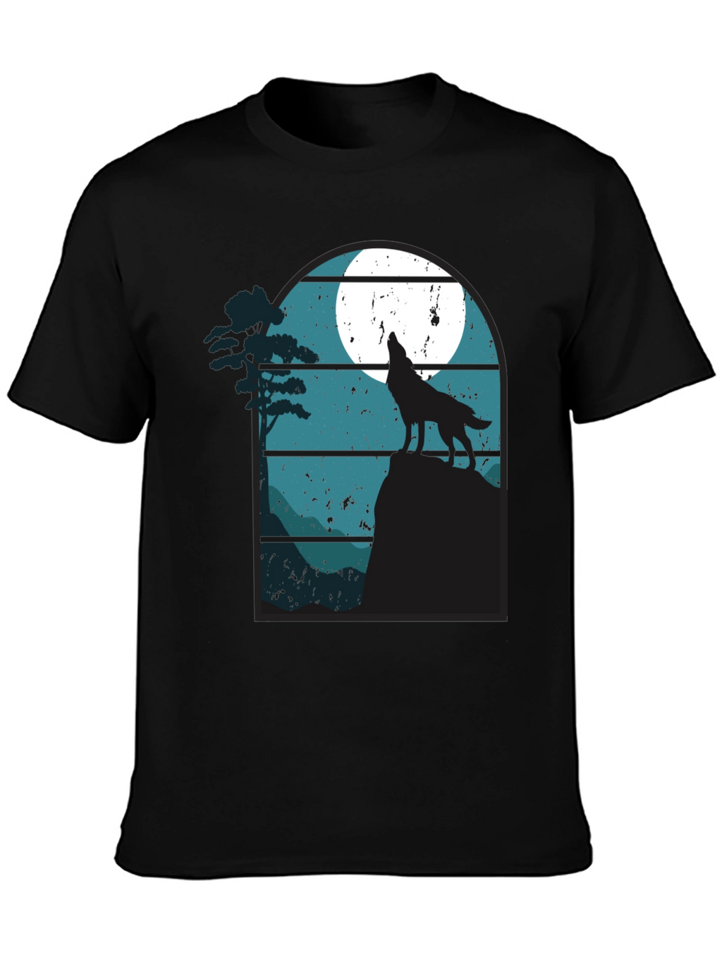Wolf Howling at Moon Graphic T-Shirt