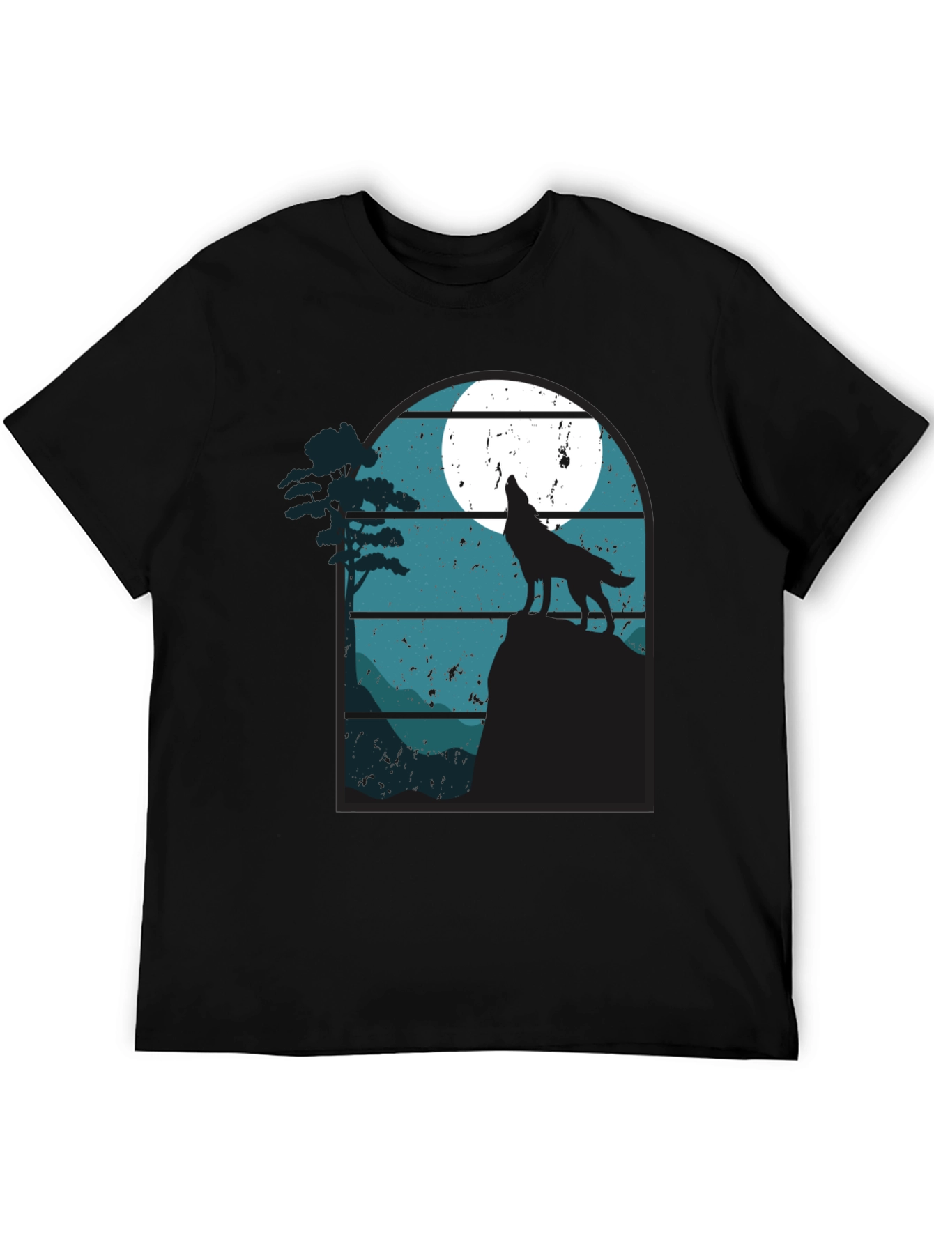 Wolf Howling at Moon Graphic T-Shirt