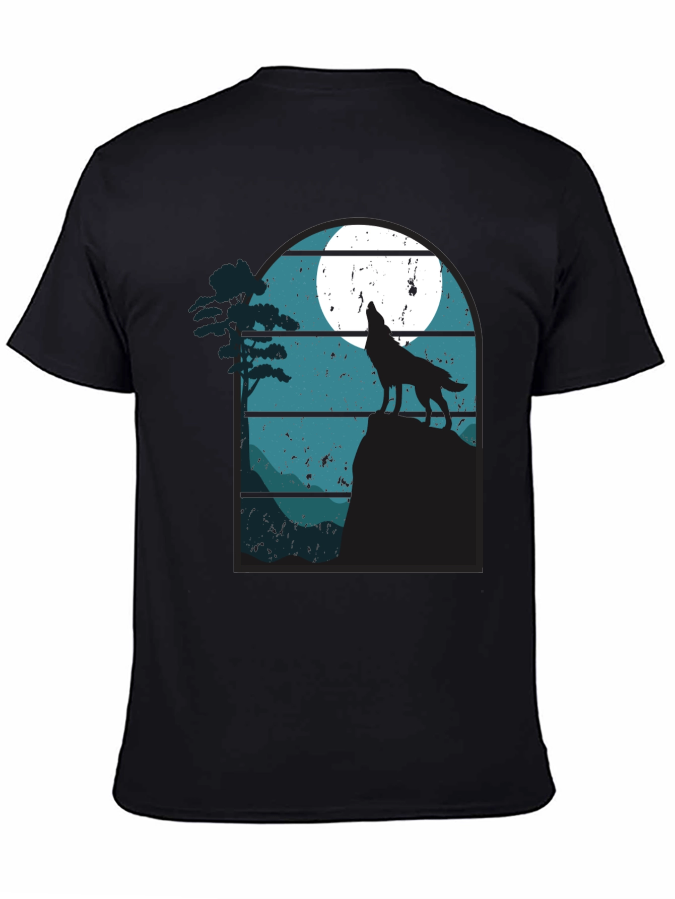 Wolf Howling at Moon Graphic T-Shirt