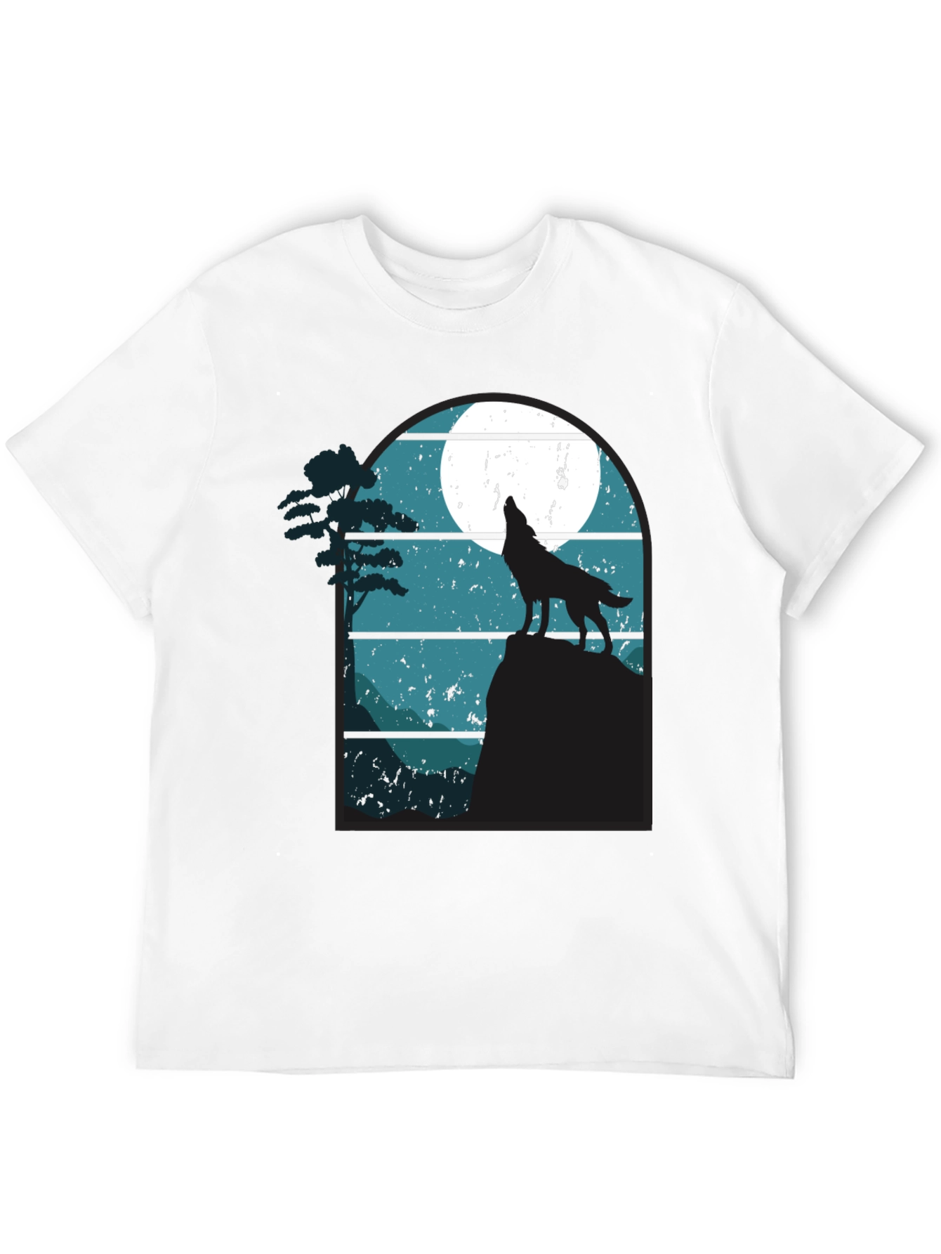 Wolf Howling at Moon Graphic T-Shirt