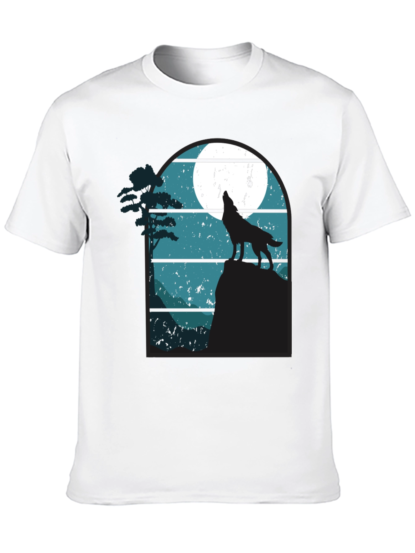 Wolf Howling at Moon Graphic T-Shirt