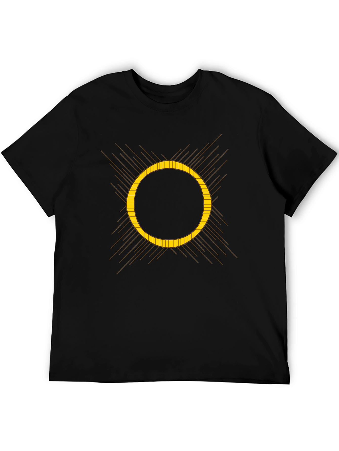 Geometric Eclipse Graphic Black T-Shirt