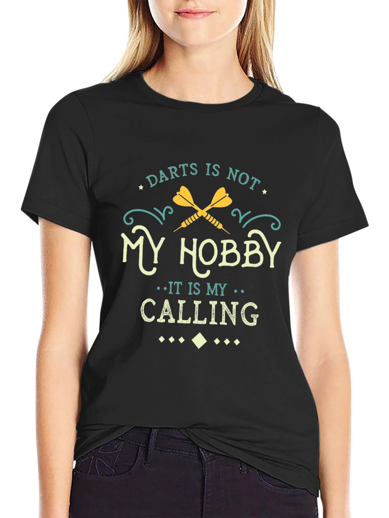 Darts is My Calling Graphic T-Shirt - Black
