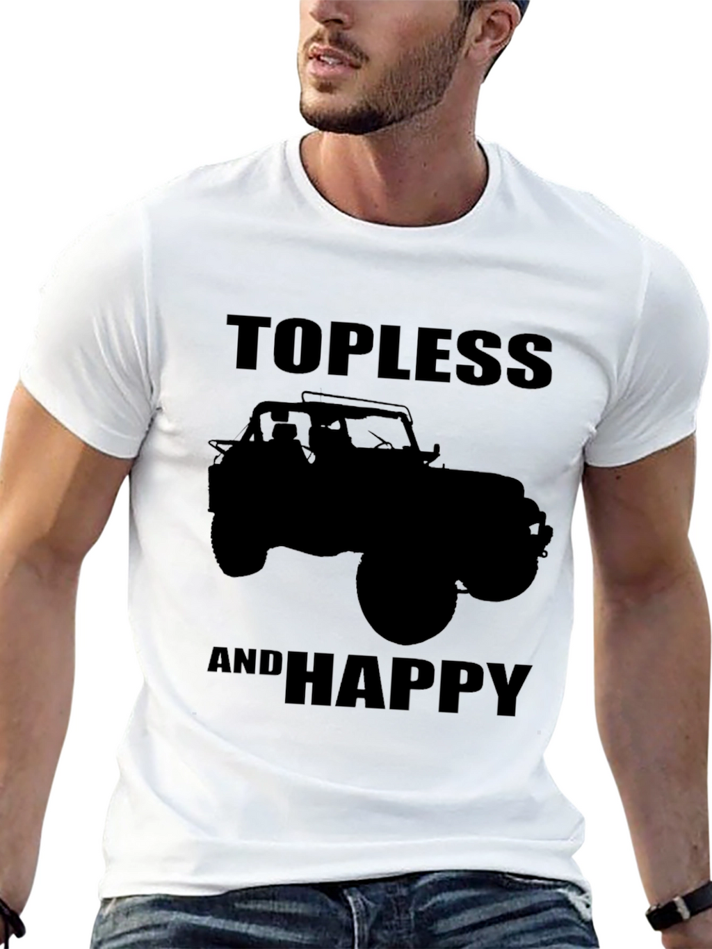 Topless and Happy Jeep T-Shirt