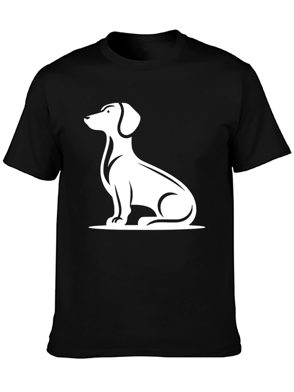 Dachshund Silhouette Graphic Tee - Classic Black