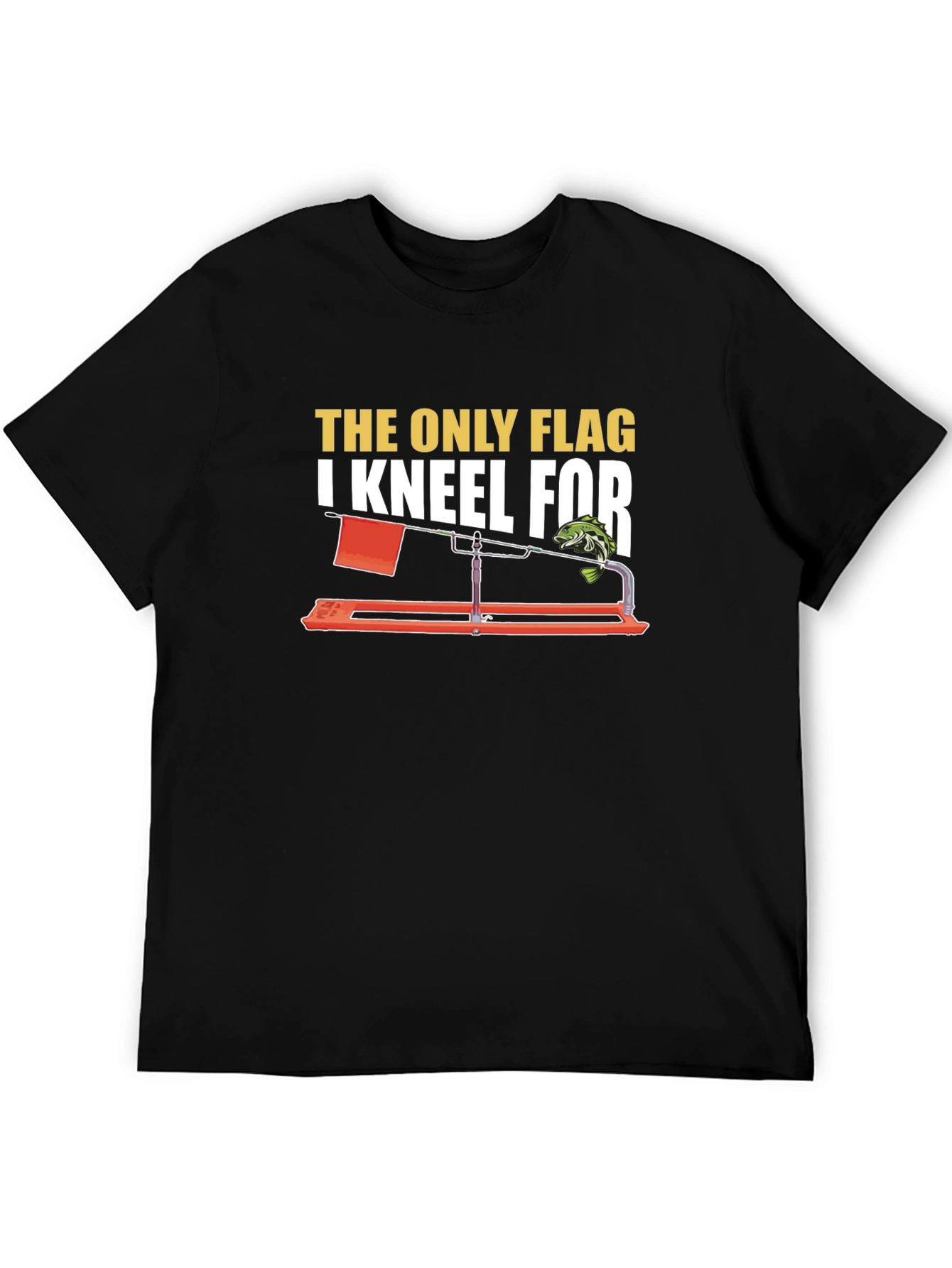 Ice Fishing Flag T-Shirt - Kneel For Fishing Tee