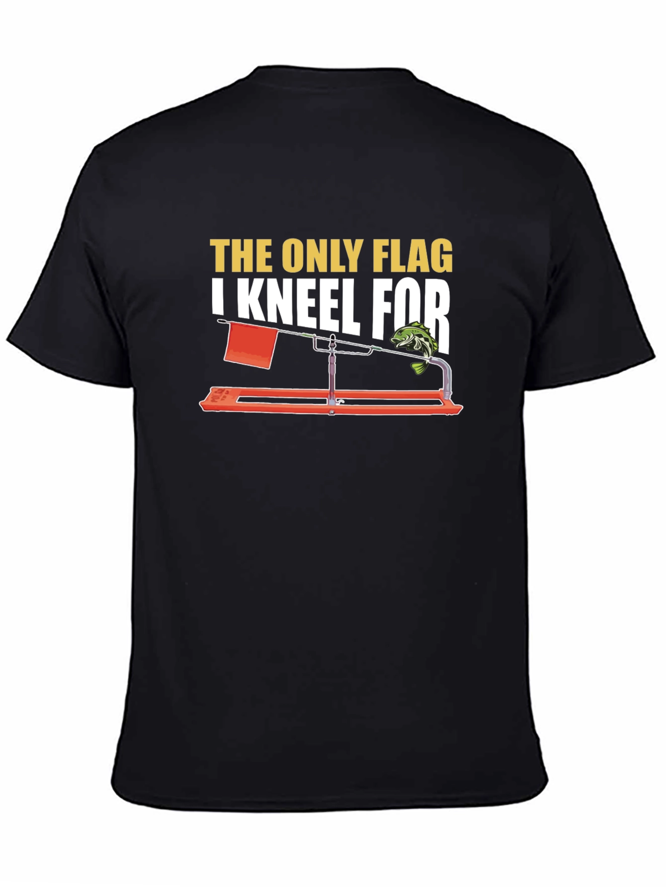 Ice Fishing Flag T-Shirt - Kneel For Fishing Tee
