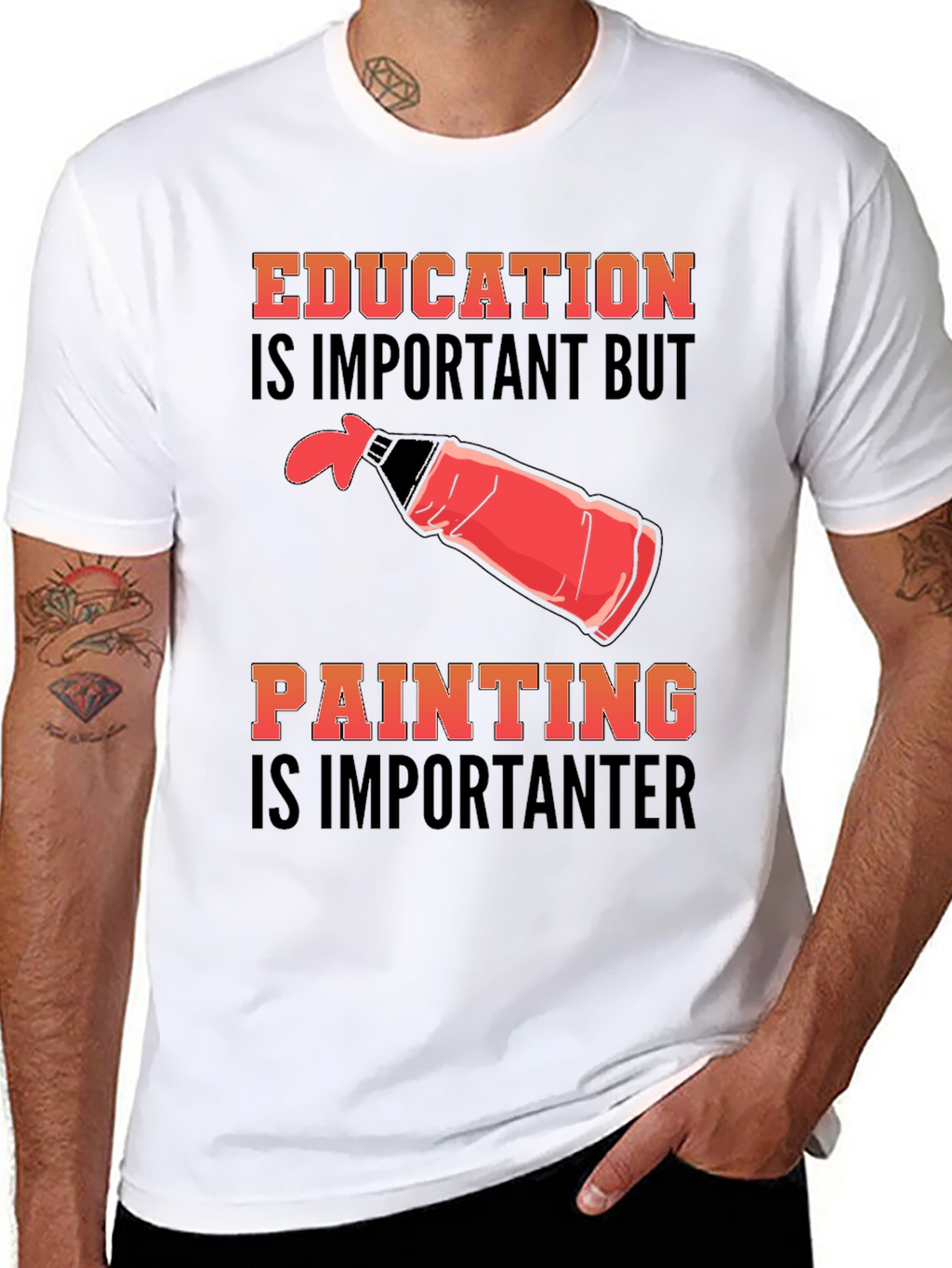 Education Vs Painting Graphic Tee