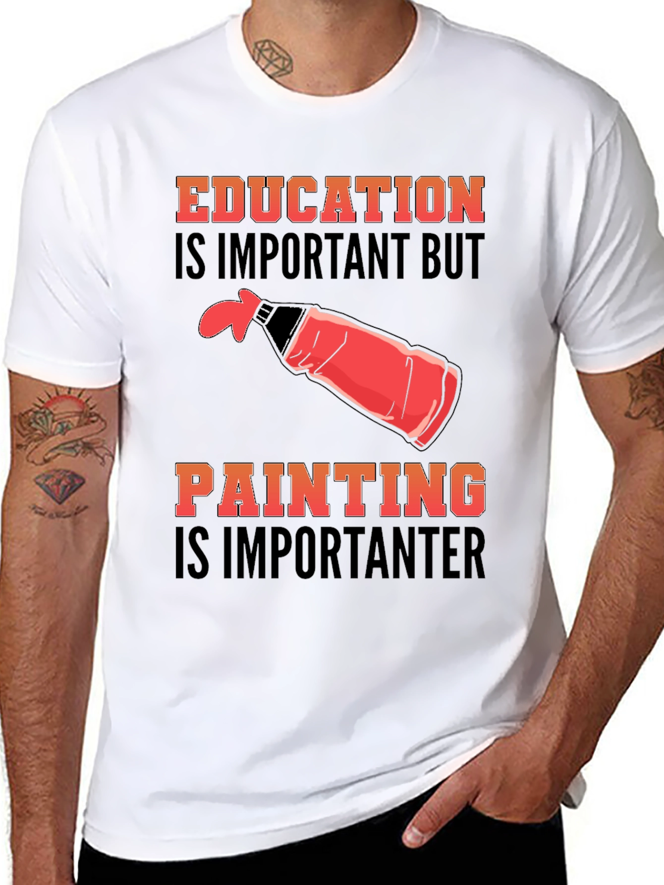 Education Vs Painting Graphic Tee