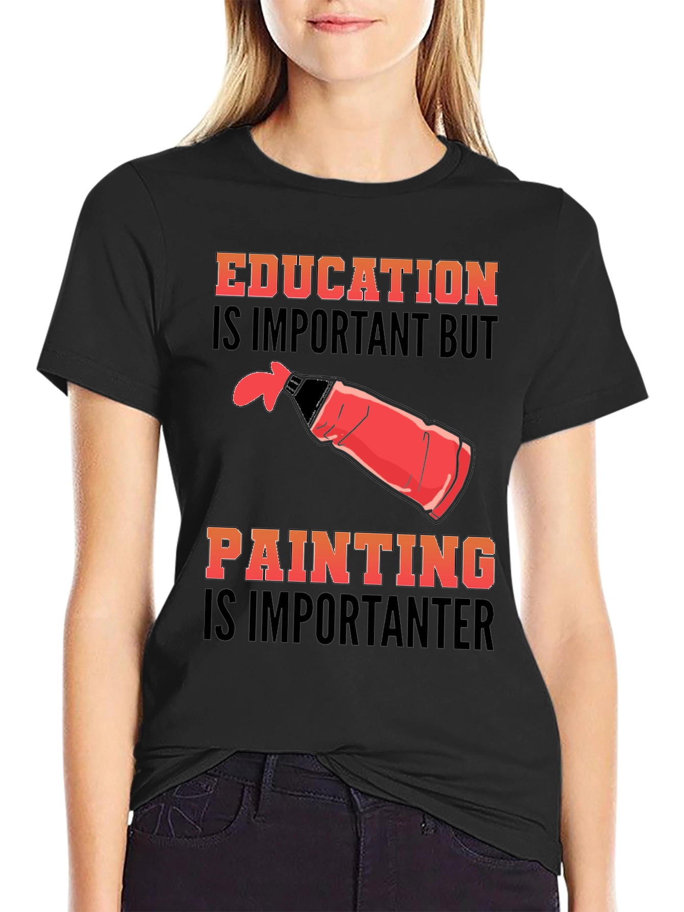 Education Vs Painting Graphic Tee