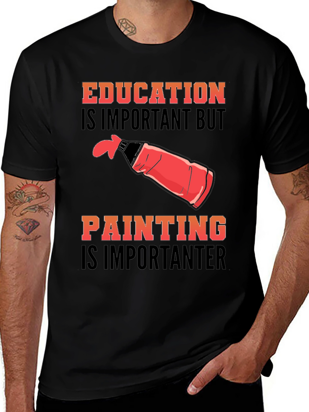 Education Vs Painting Graphic Tee
