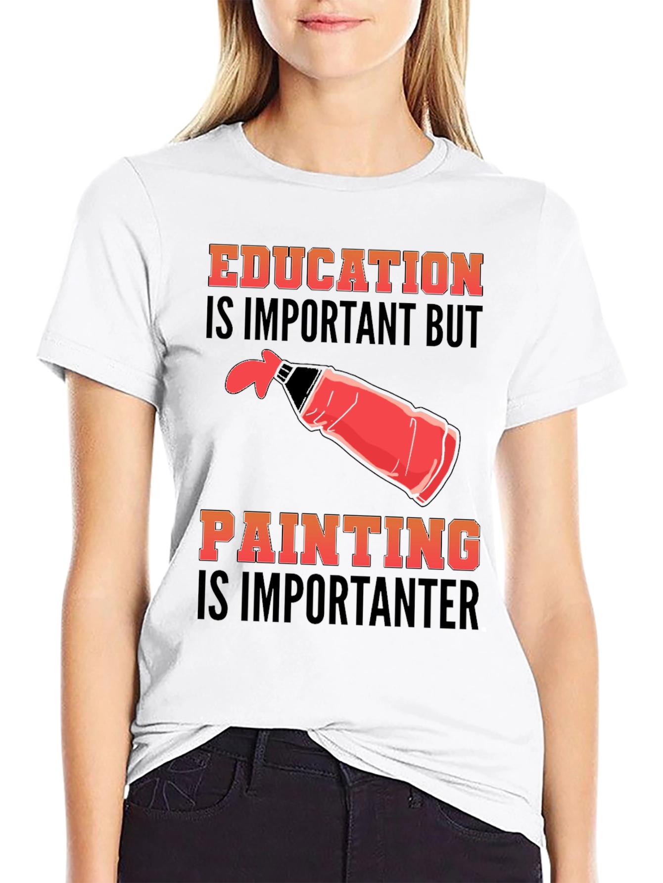 Education Vs Painting Graphic Tee