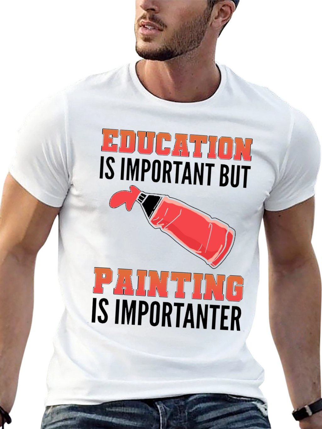 Education Vs Painting Graphic Tee
