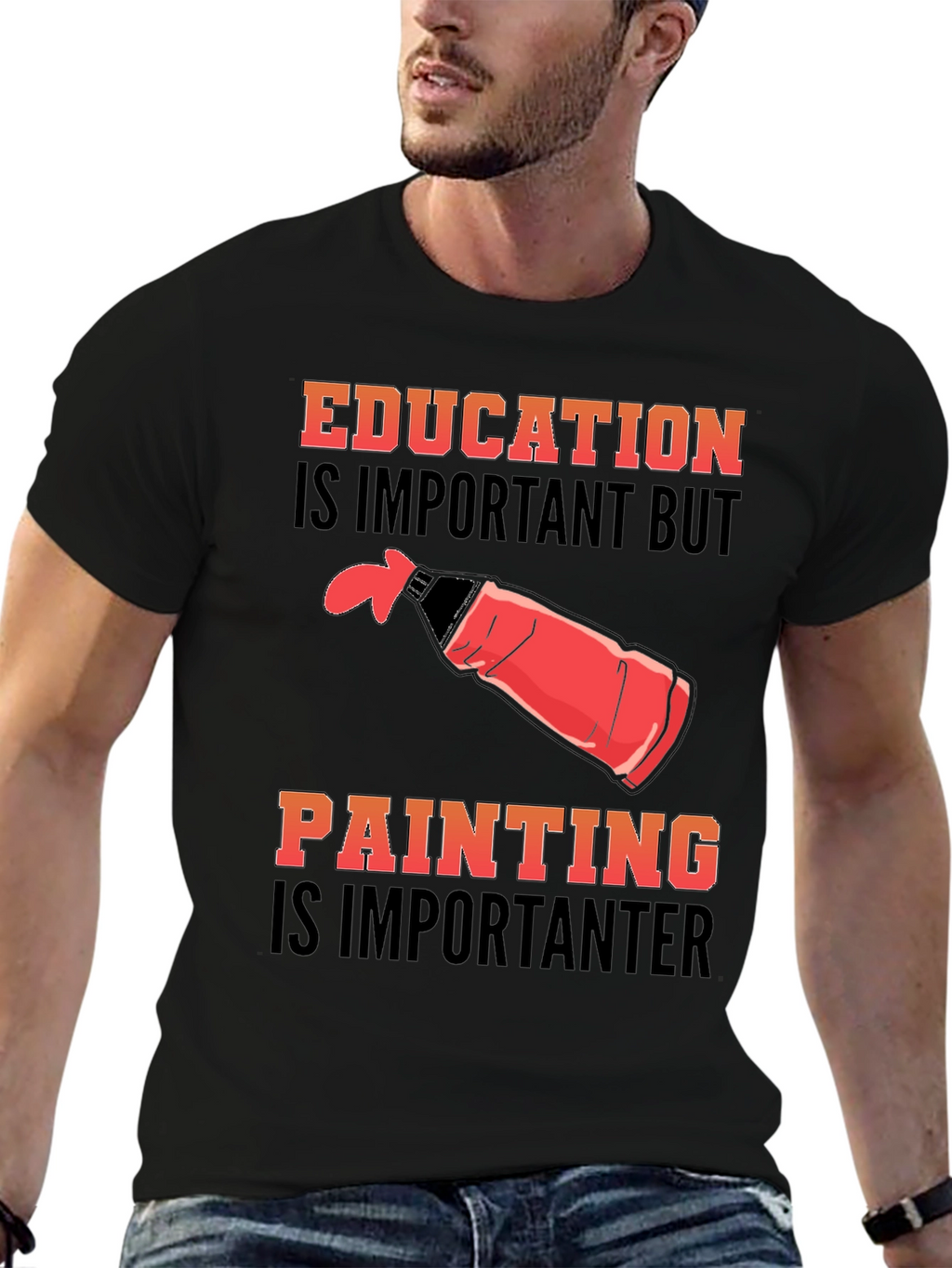 Education Vs Painting Graphic Tee