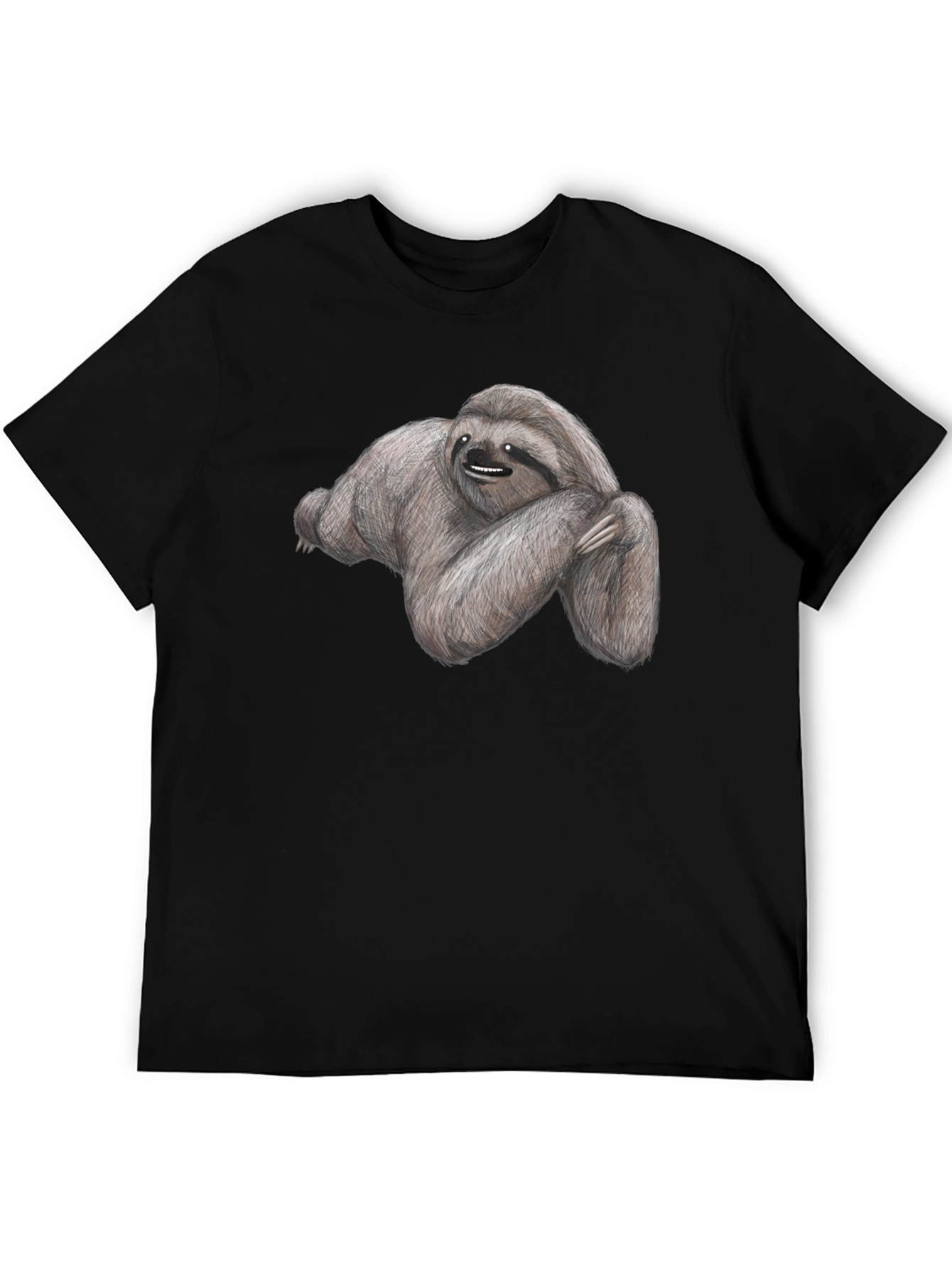 Sloth Graphic Tee - Soft Cotton Black T-Shirt