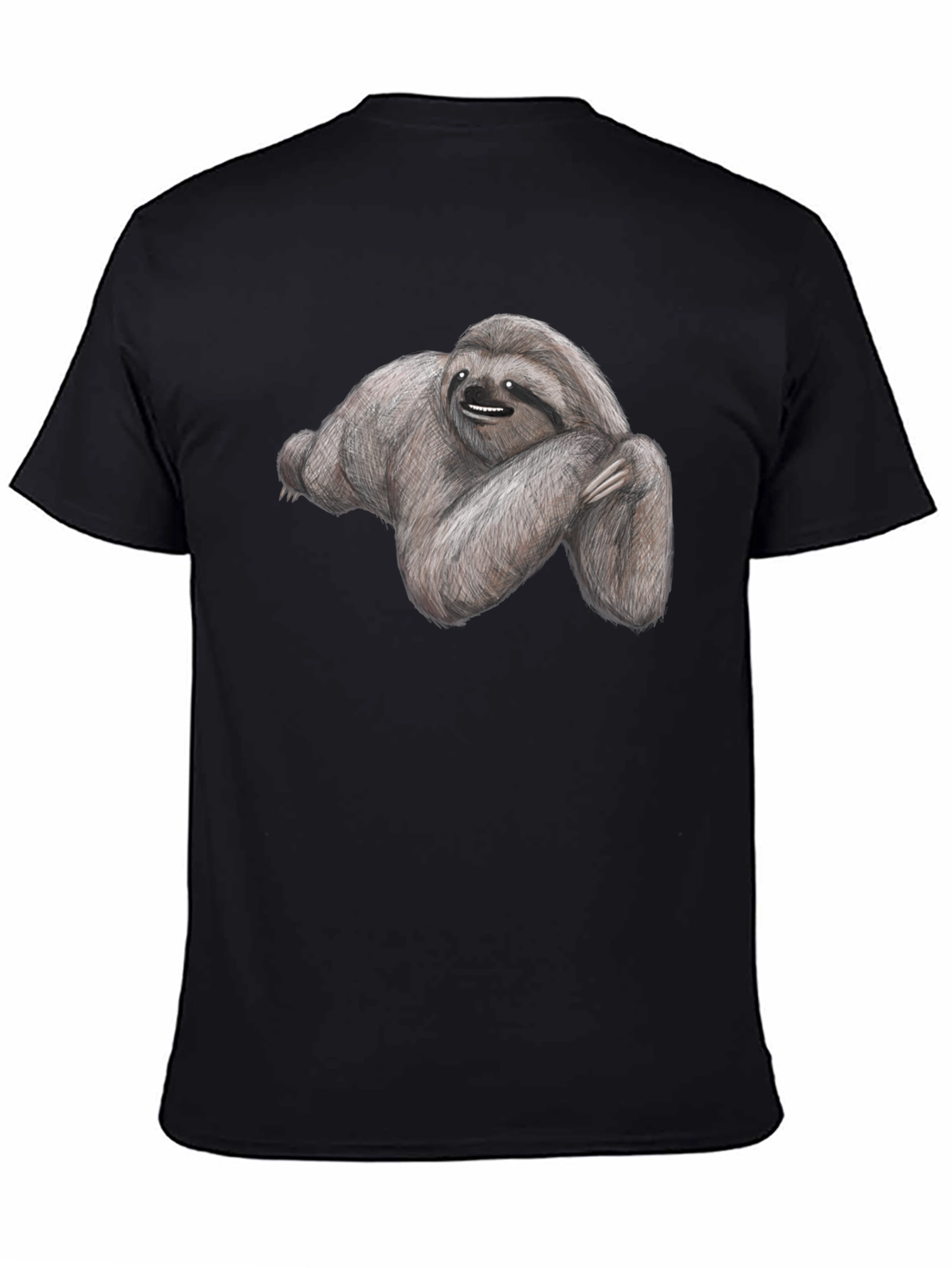 Sloth Graphic Tee - Soft Cotton Black T-Shirt