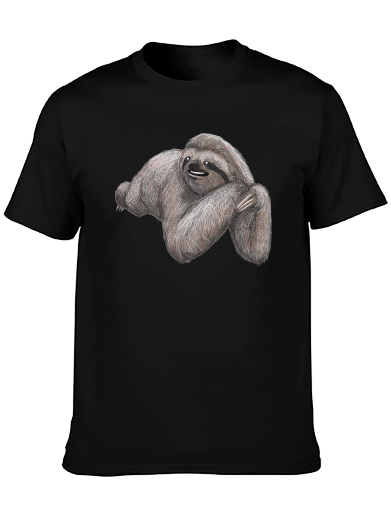 Sloth Graphic Tee - Soft Cotton Black T-Shirt