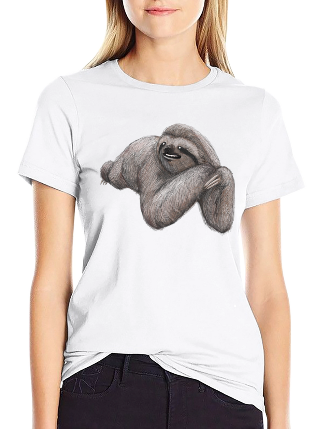 Sloth Graphic Tee - Soft Cotton Black T-Shirt