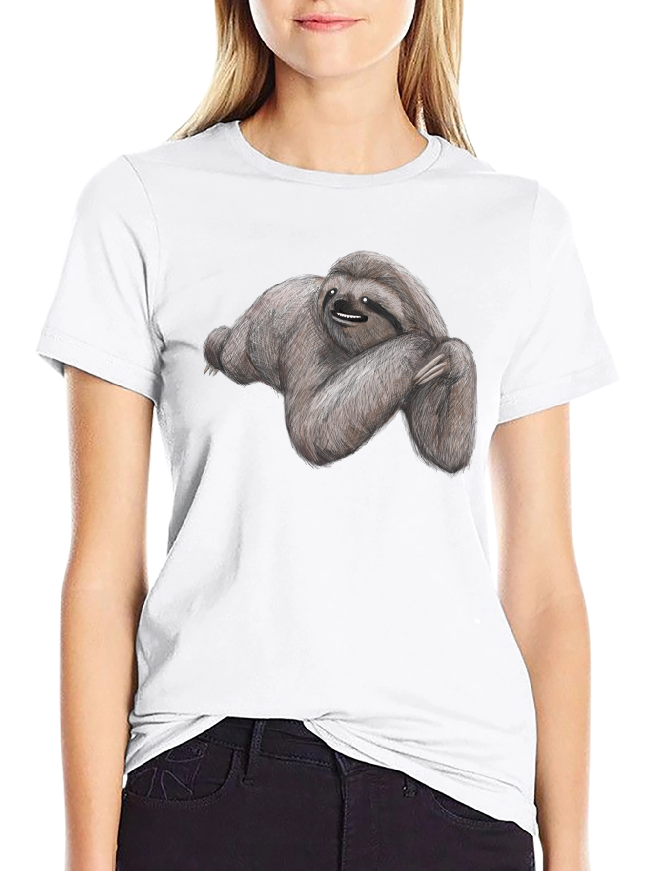 Sloth Graphic Tee - Soft Cotton Black T-Shirt