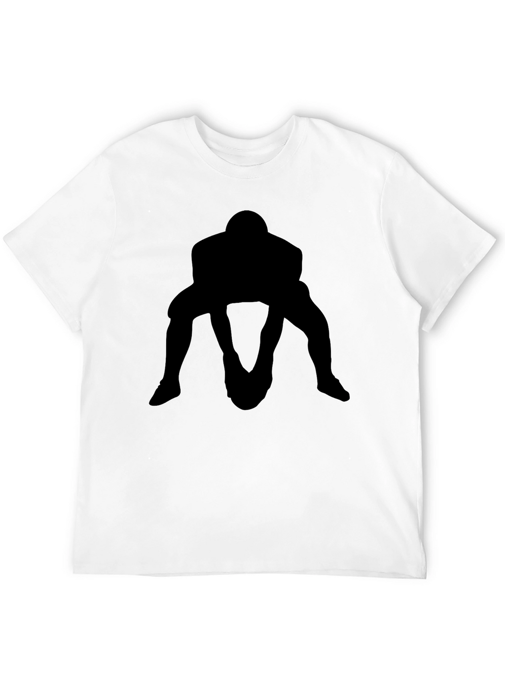 Rugby Player Silhouette Black T-Shirt