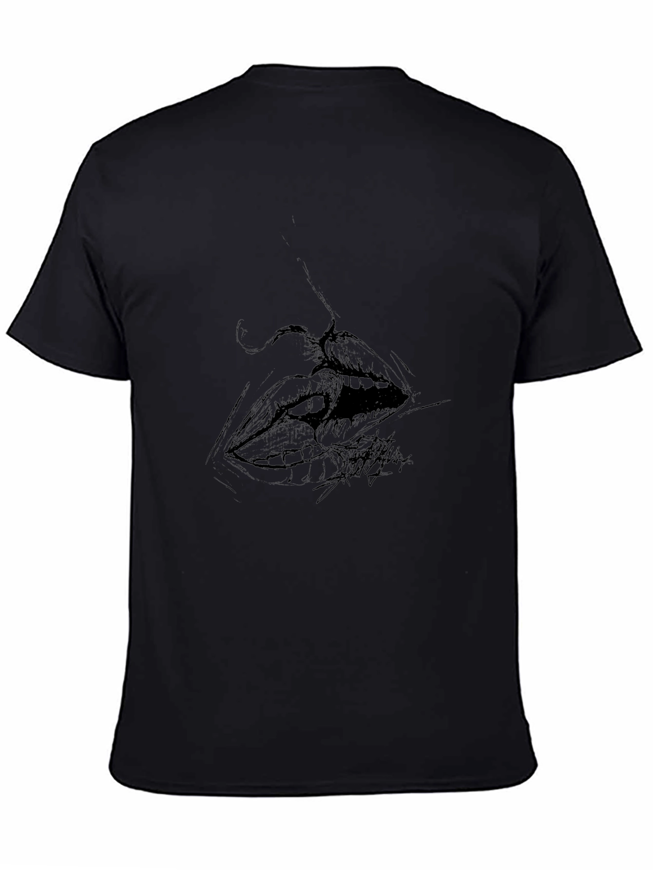 Abstract Lips Graphic Black T-Shirt