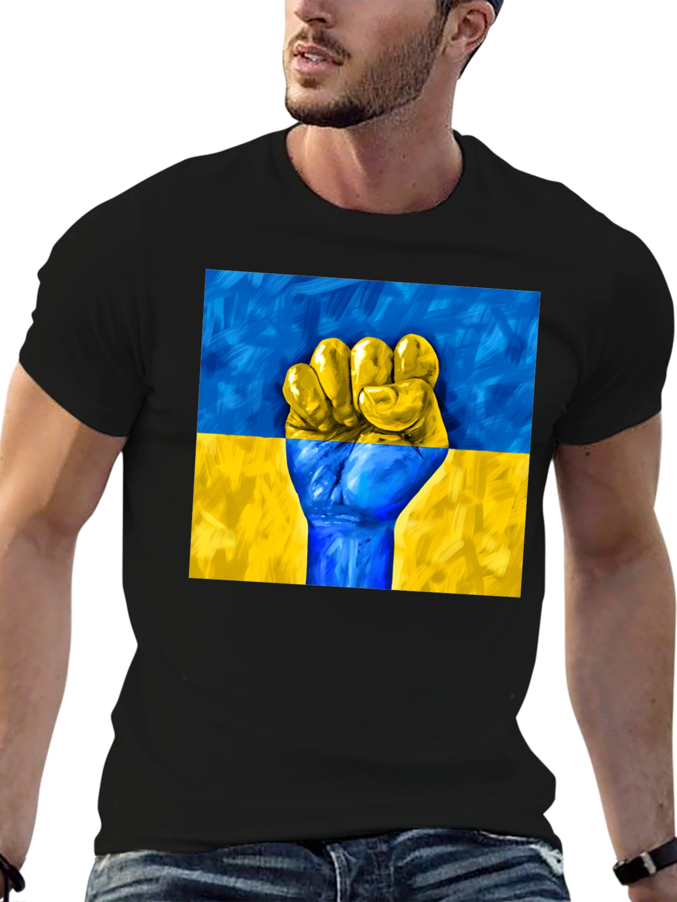 Ukraine Flag Fist T-Shirt - Stand with Ukraine