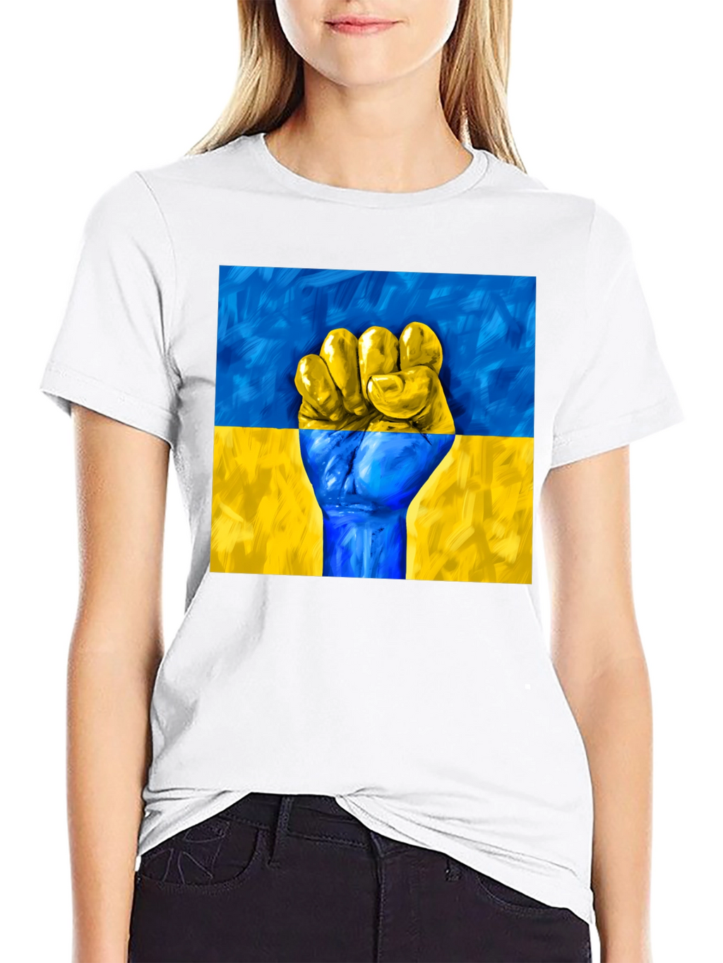 Ukraine Flag Fist T-Shirt - Stand with Ukraine