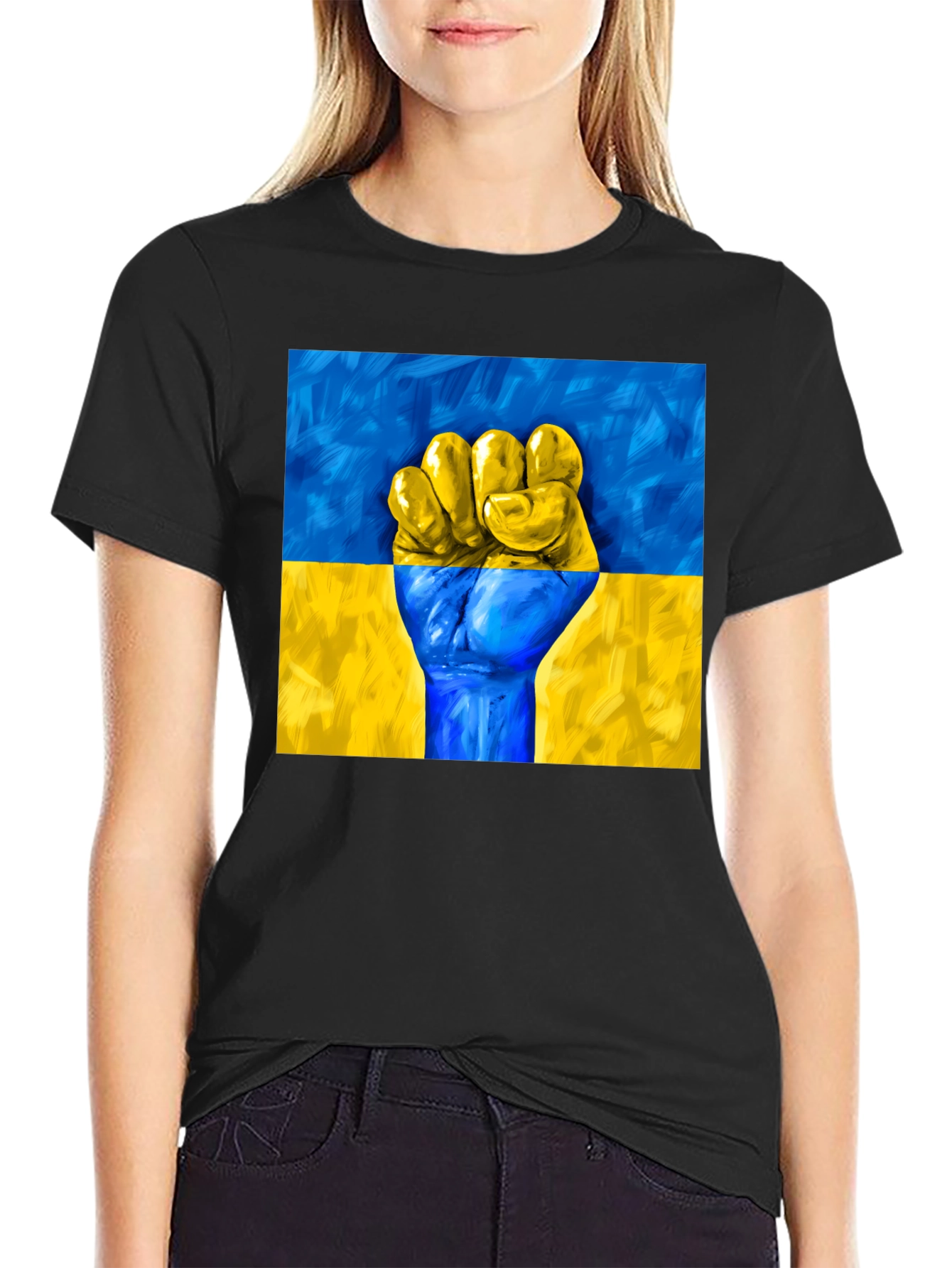Ukraine Flag Fist T-Shirt - Stand with Ukraine