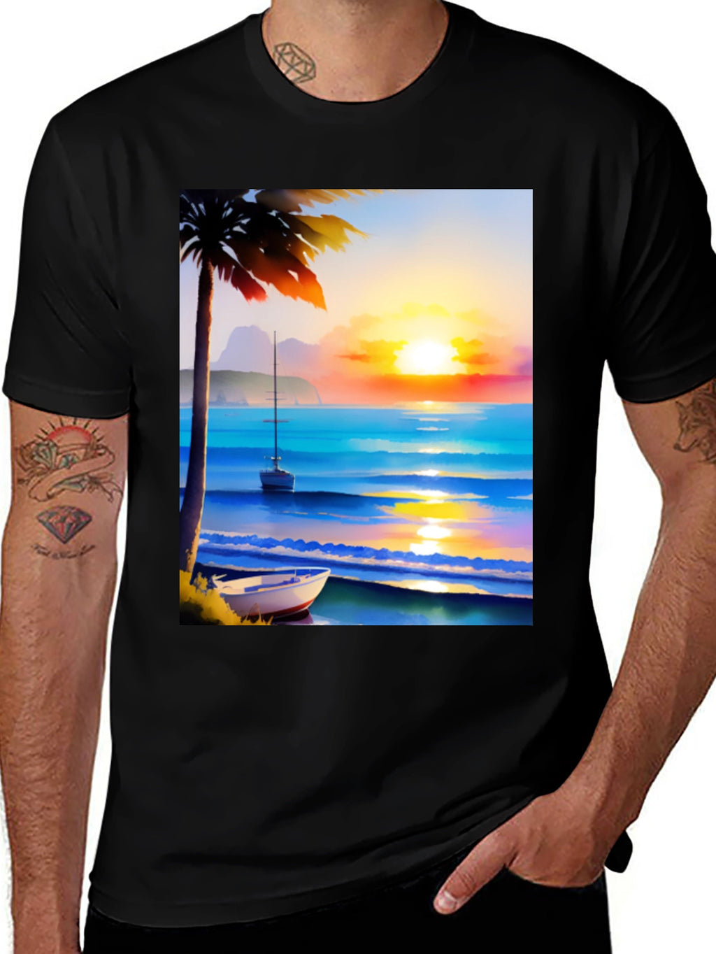 Tropical Sunset Beach T-Shirt