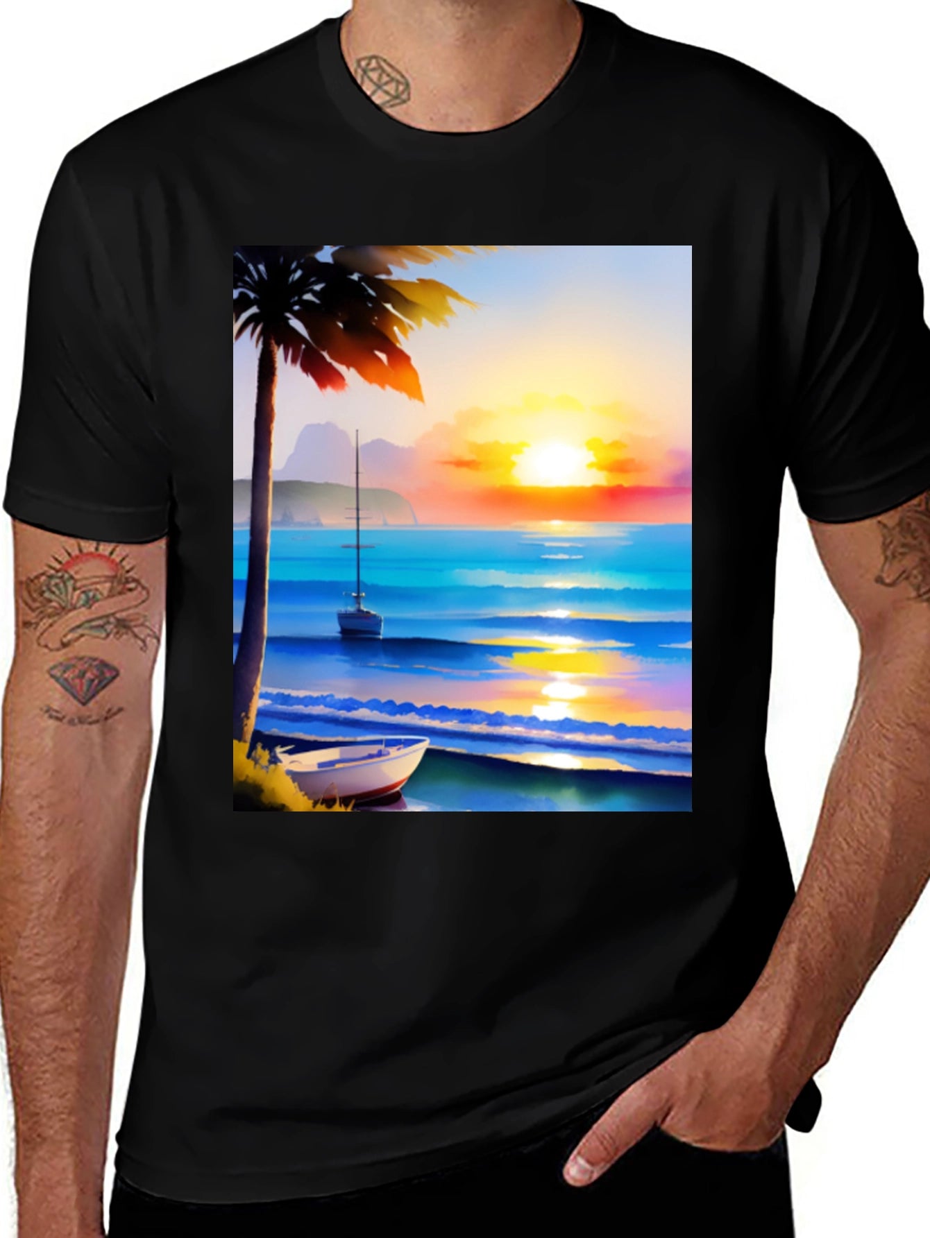 Tropical Sunset Beach T-Shirt