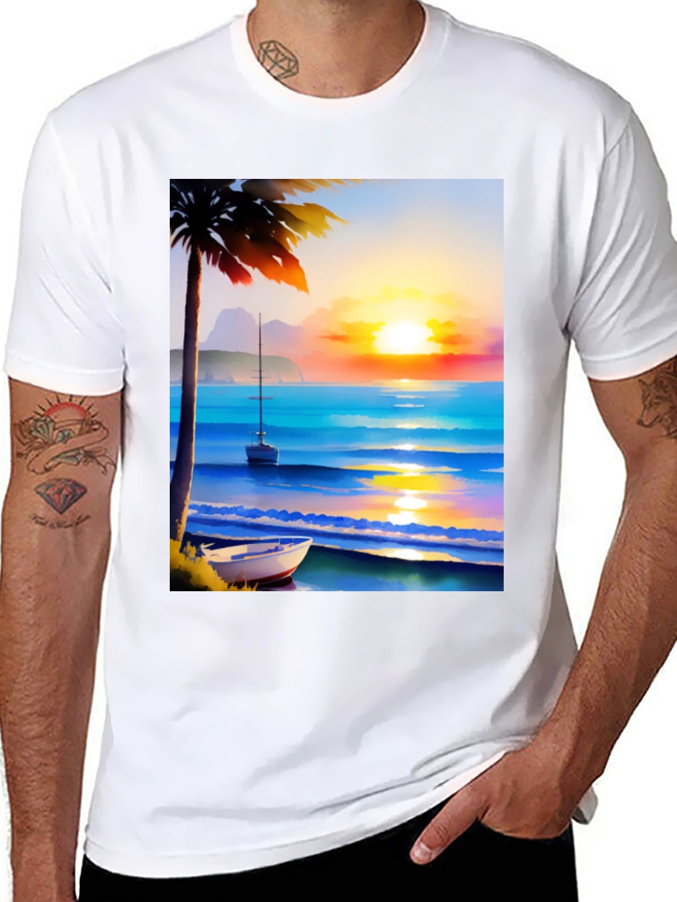 Tropical Sunset Beach T-Shirt