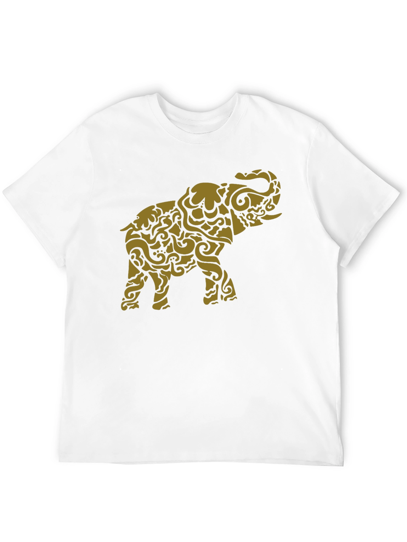 Stylish Elephant Graphic Tee - Black