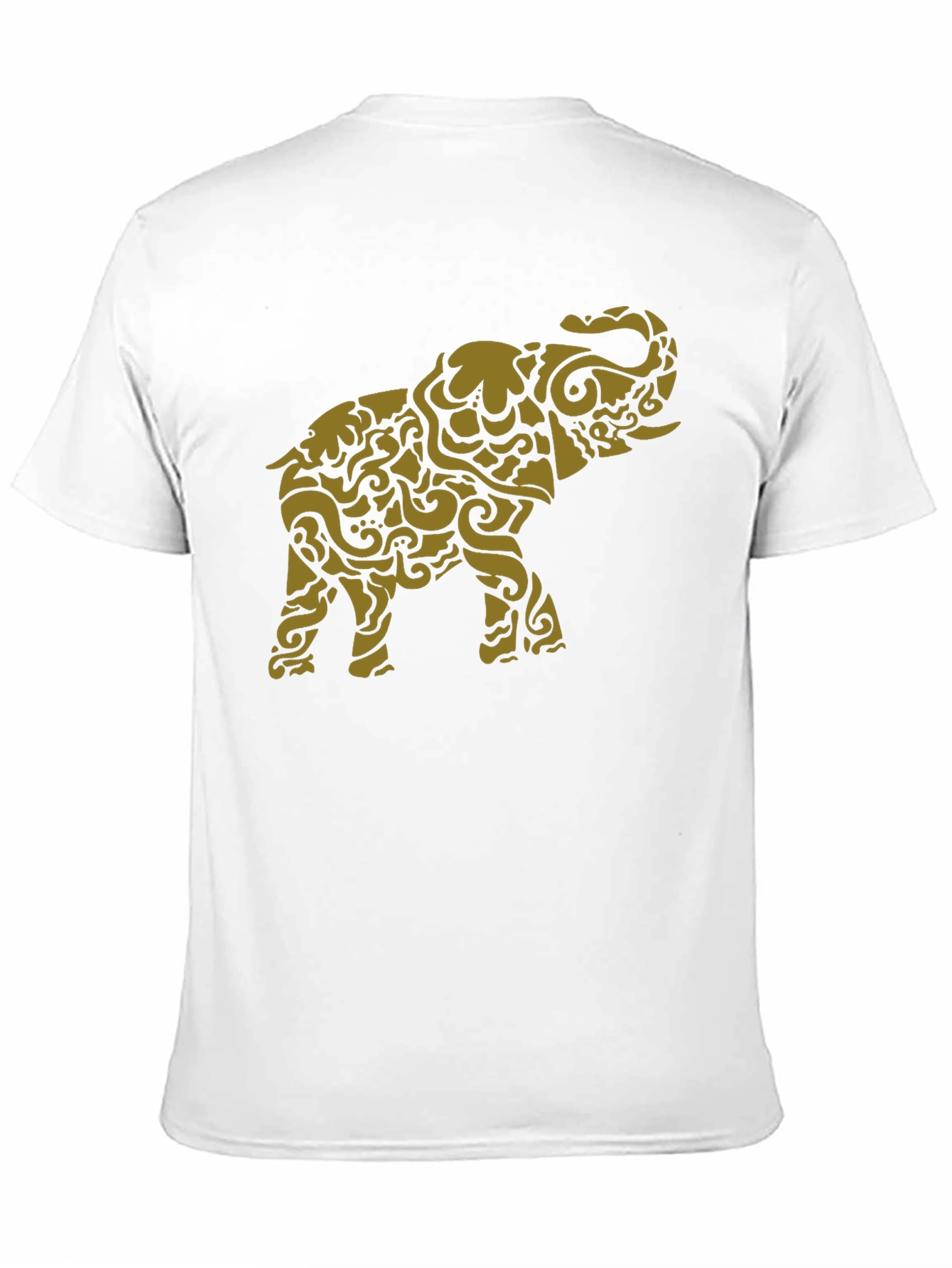 Stylish Elephant Graphic Tee - Black