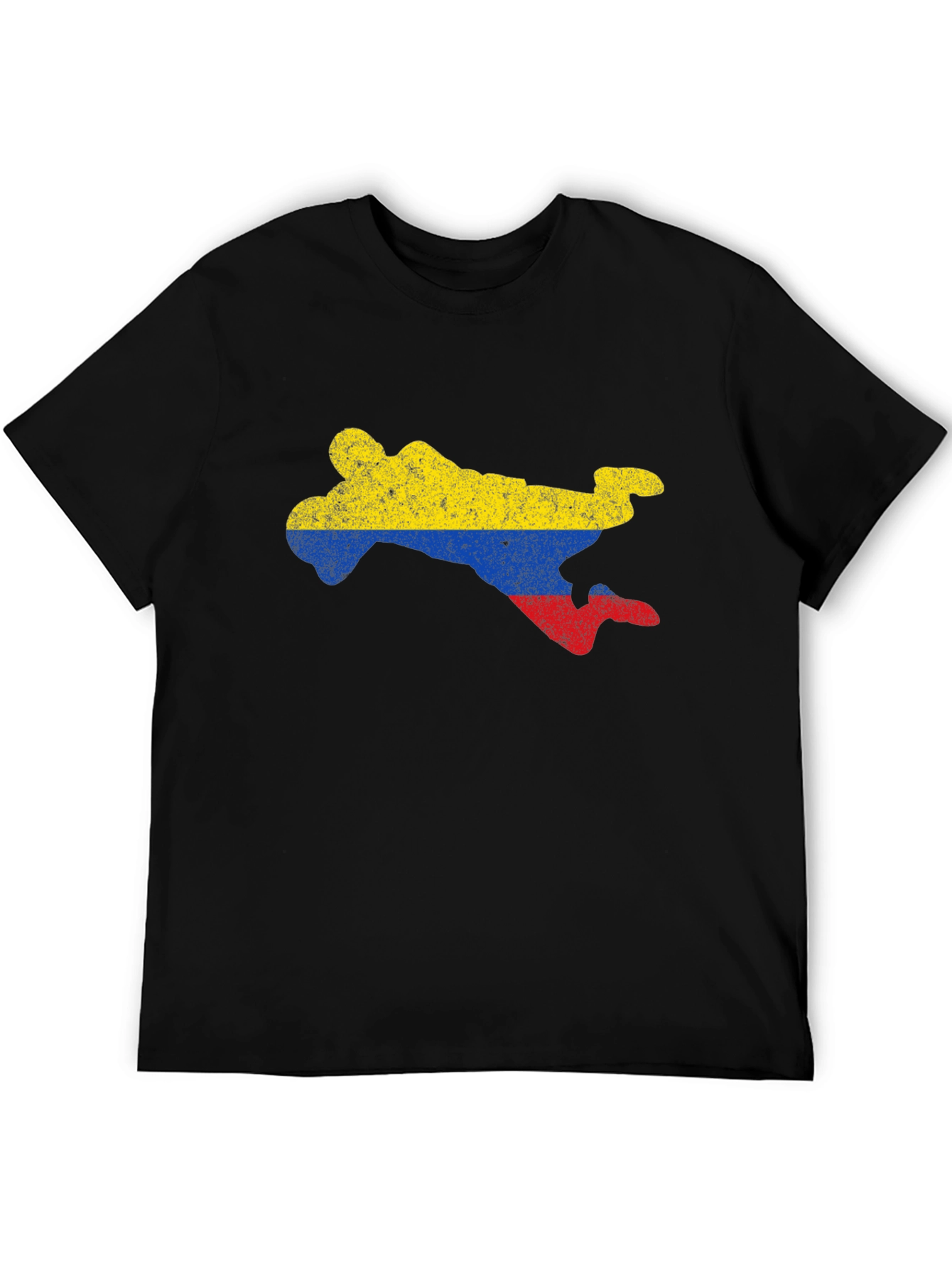 Colombia Flag Silhouette Black T-Shirt