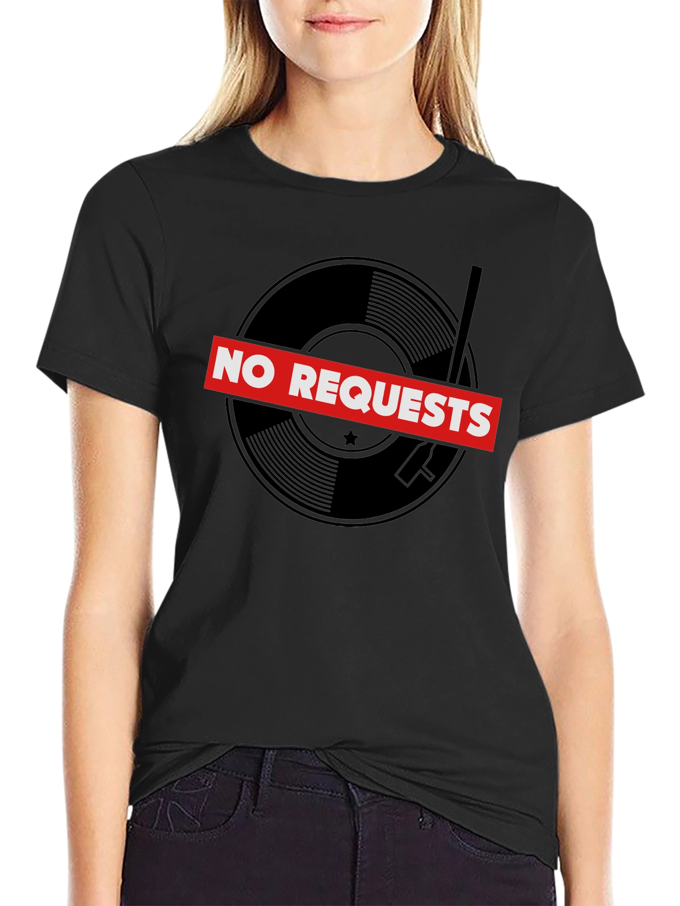 No Requests Vinyl Record Graphic T-Shirt