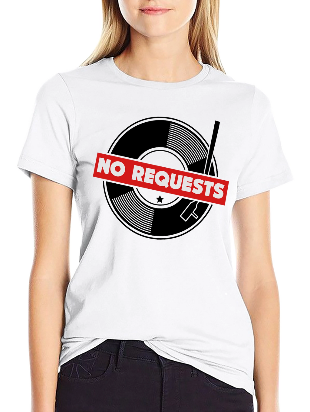 No Requests Vinyl Record Graphic T-Shirt