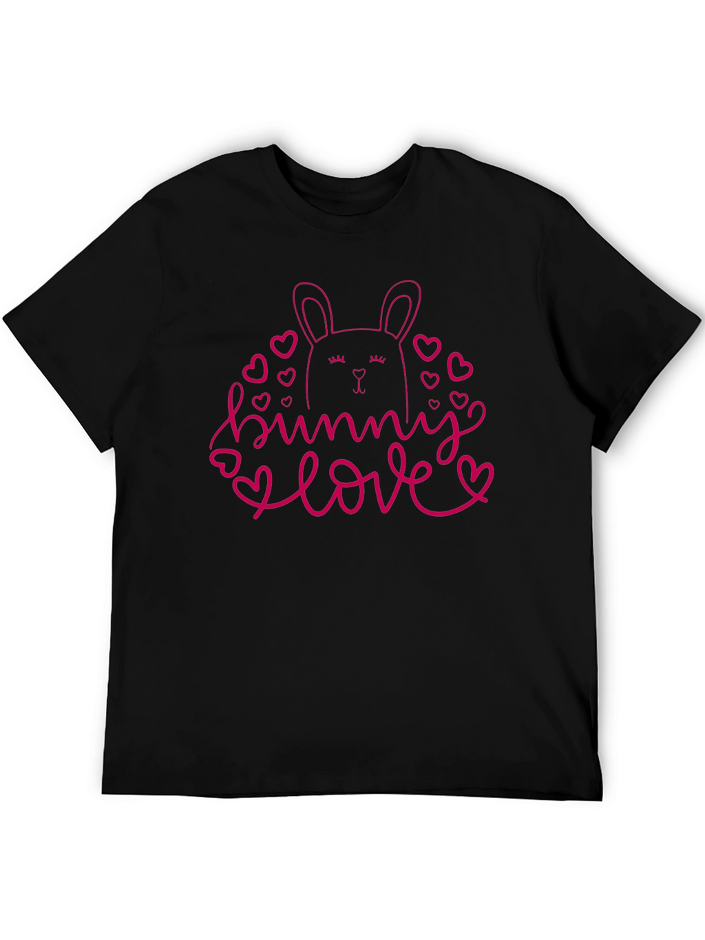 Bunny Love Black T-Shirt Cute Easter