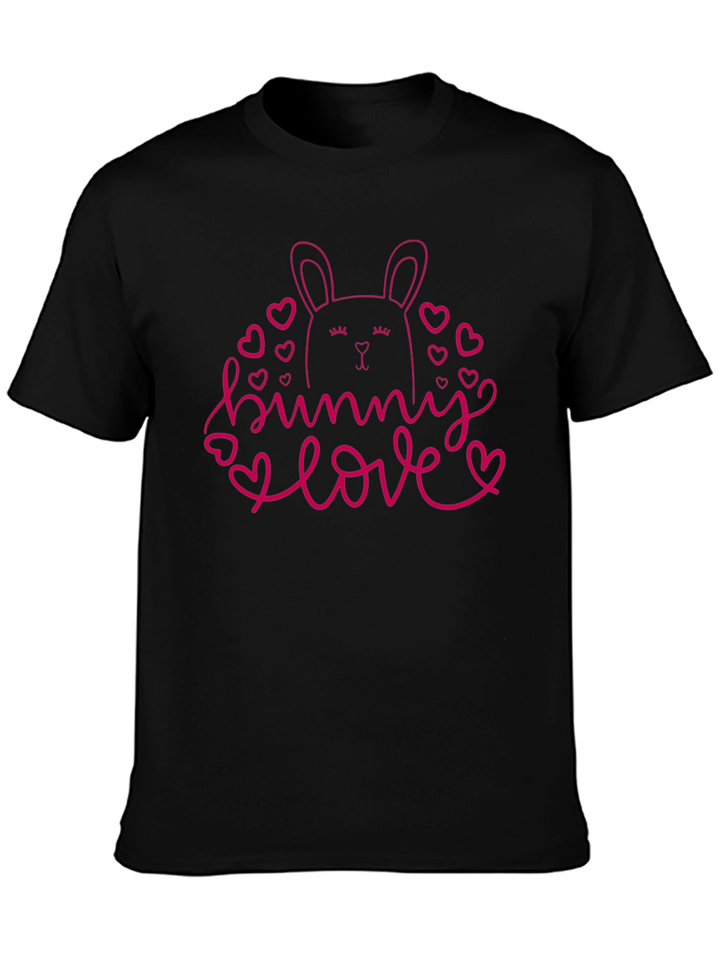 Bunny Love Black T-Shirt Cute Easter