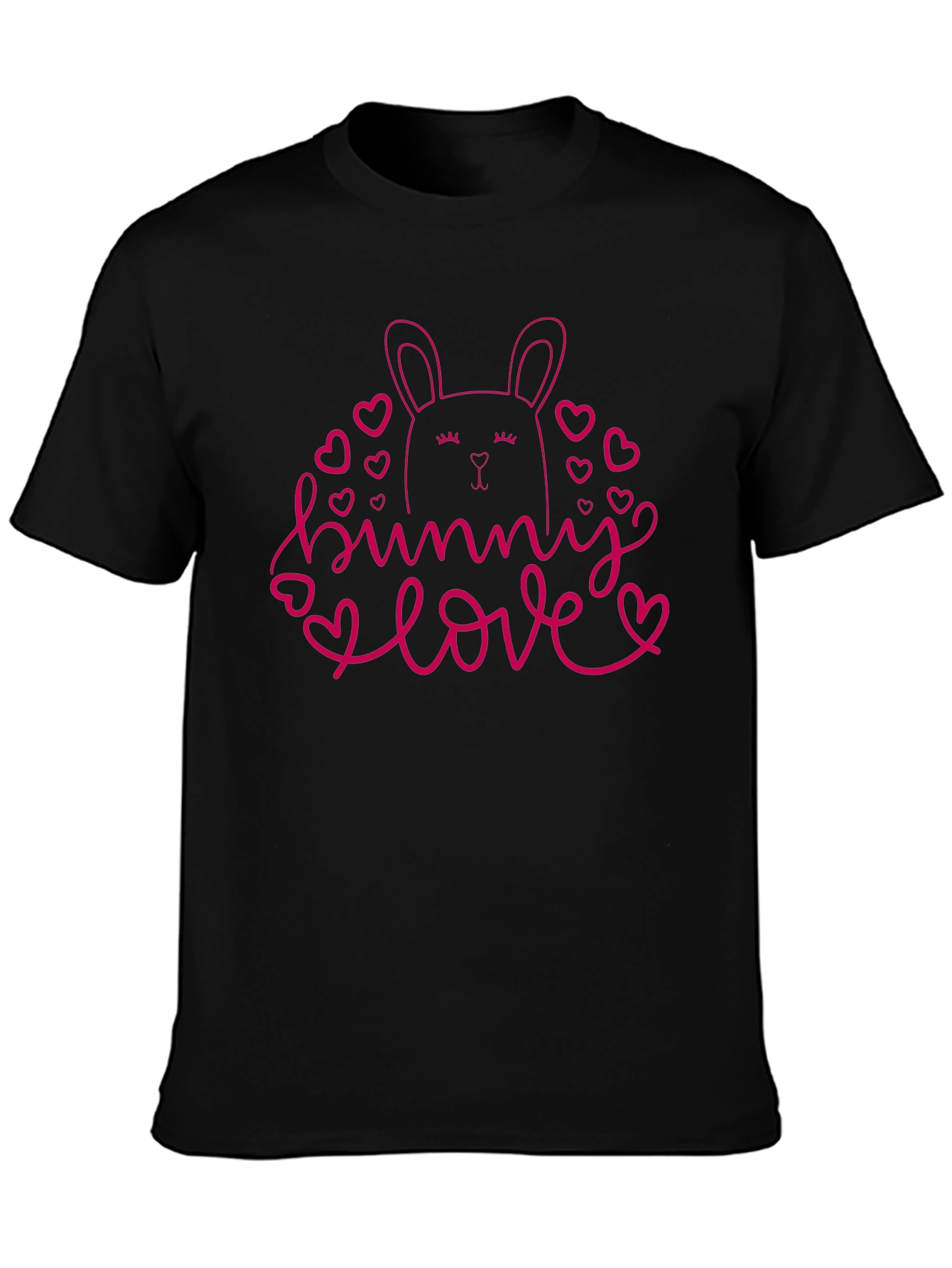 Bunny Love Black T-Shirt Cute Easter