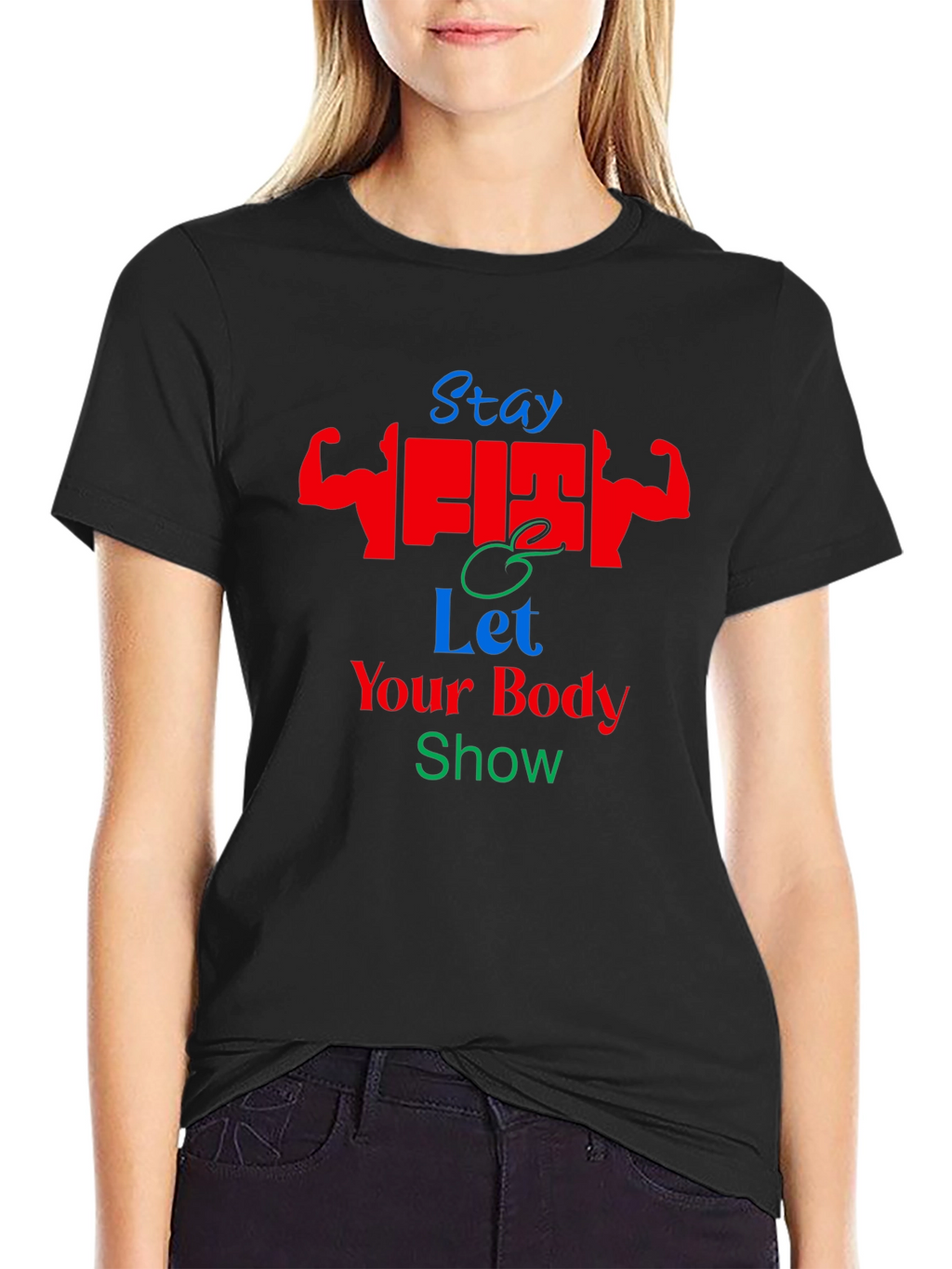 Stay Fit Graphic T-Shirt - Black