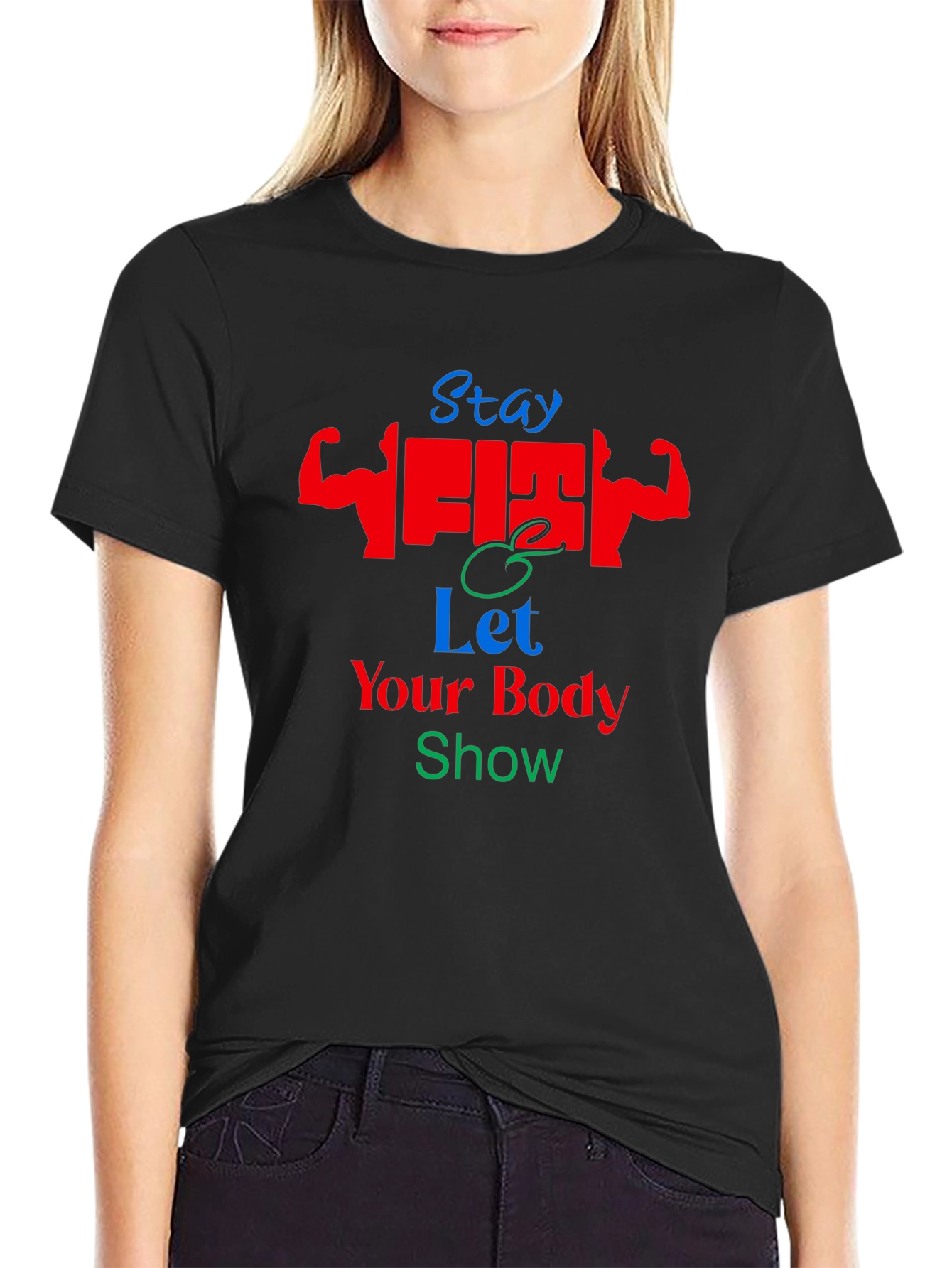 Stay Fit Graphic T-Shirt - Black