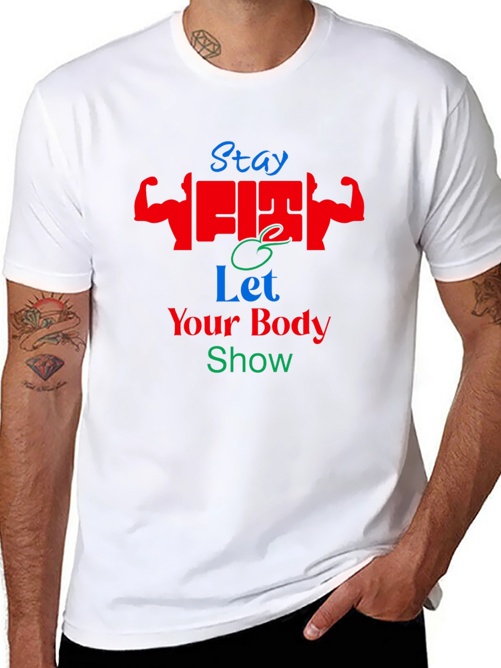 Stay Fit Graphic T-Shirt - Black